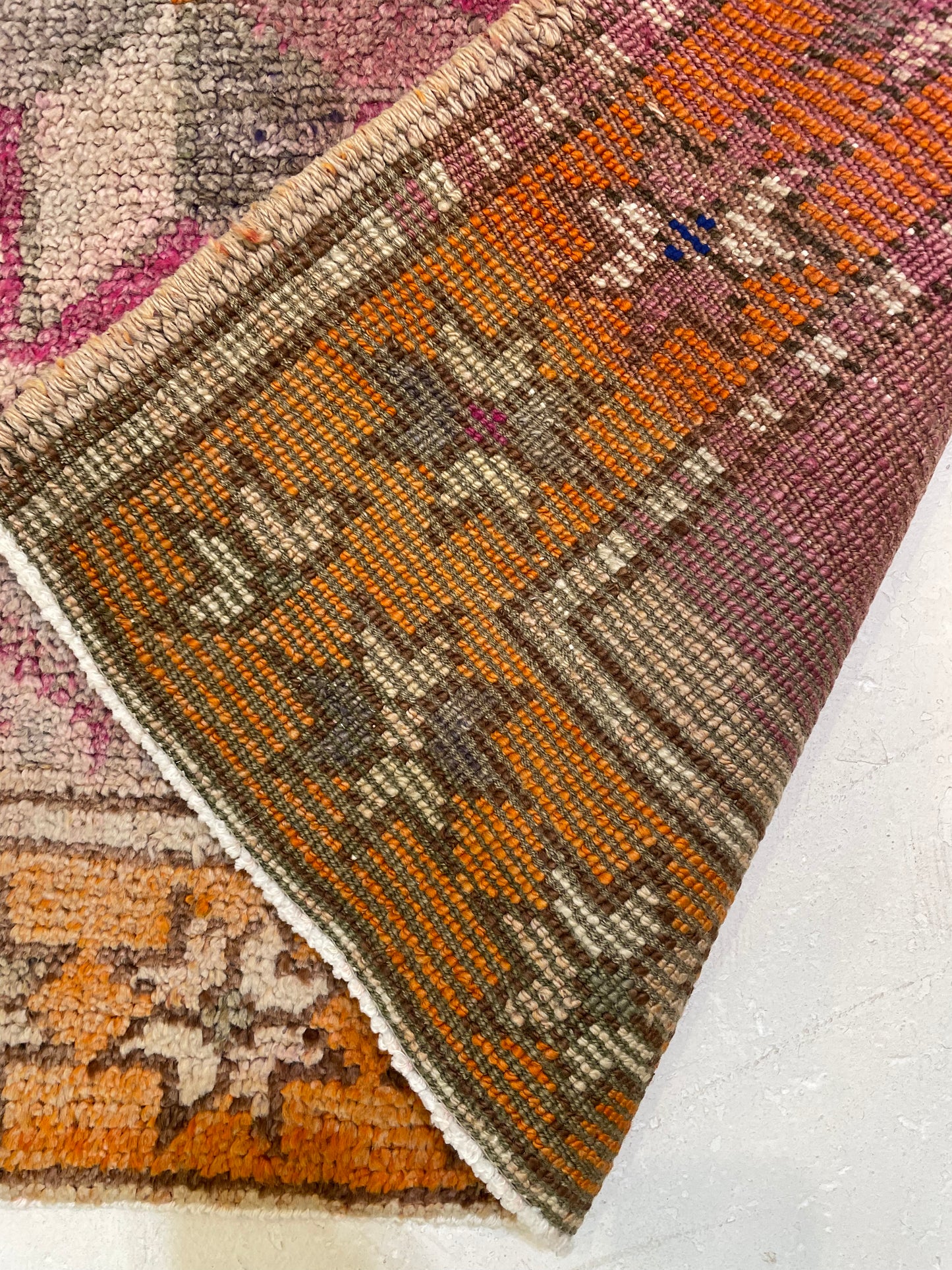 Hand-Knotted Wool Runner Turkish Oushak 3'6" x 12'6"