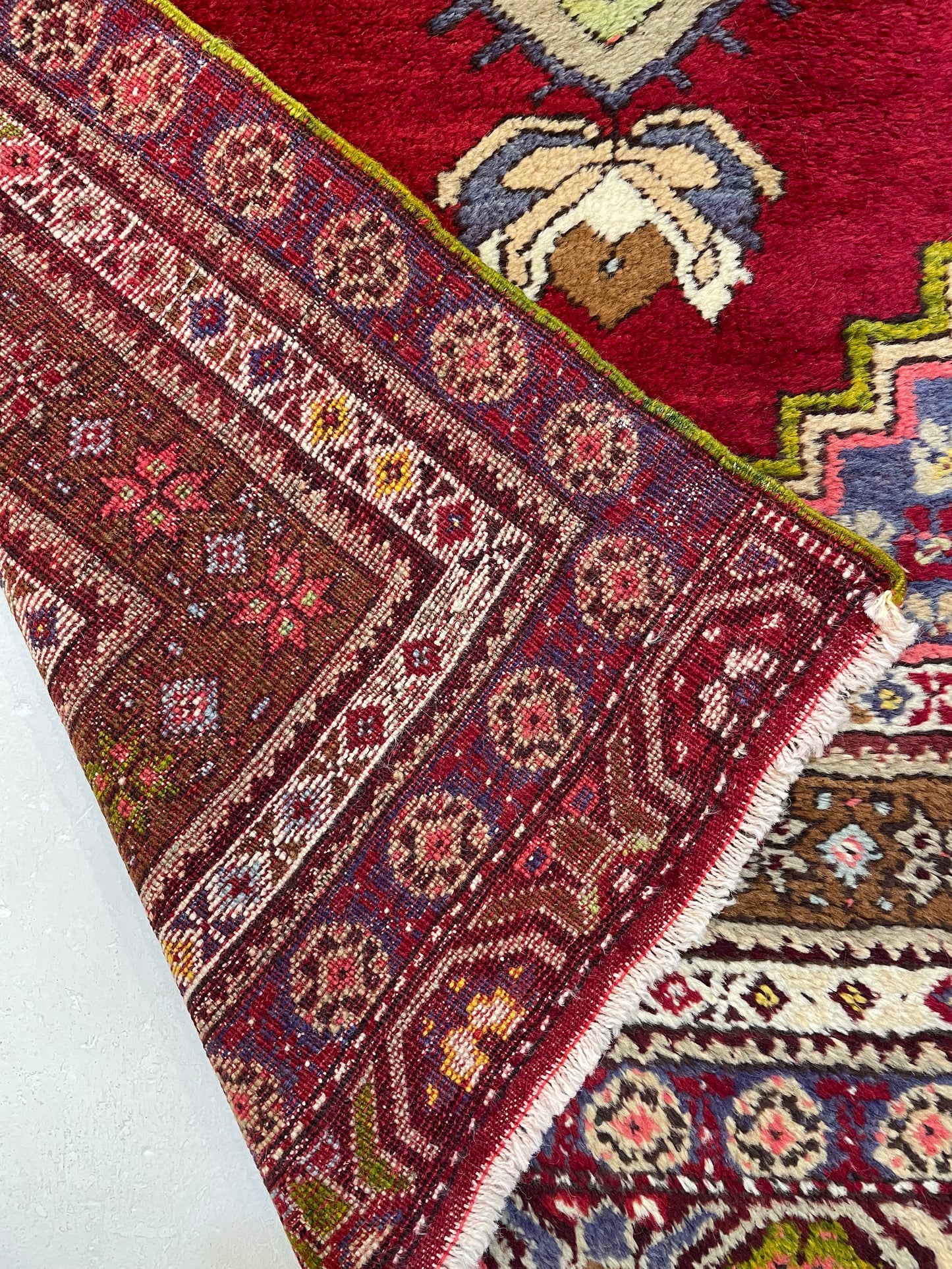 Hand-Knotted Wool Runner Turkish Oushak 3'6" x 11'5"