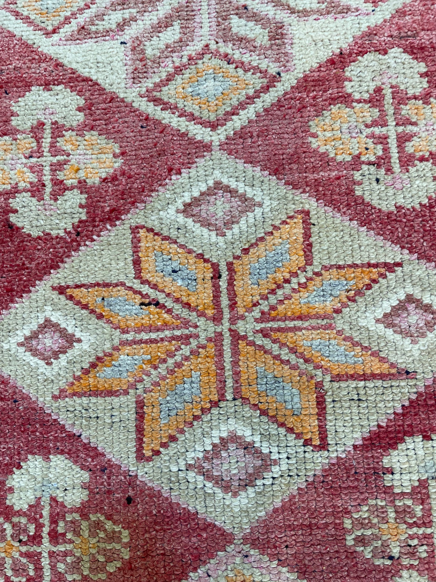 Hand-Knotted Wool Runner Turkish Oushak 3' x 12'6"