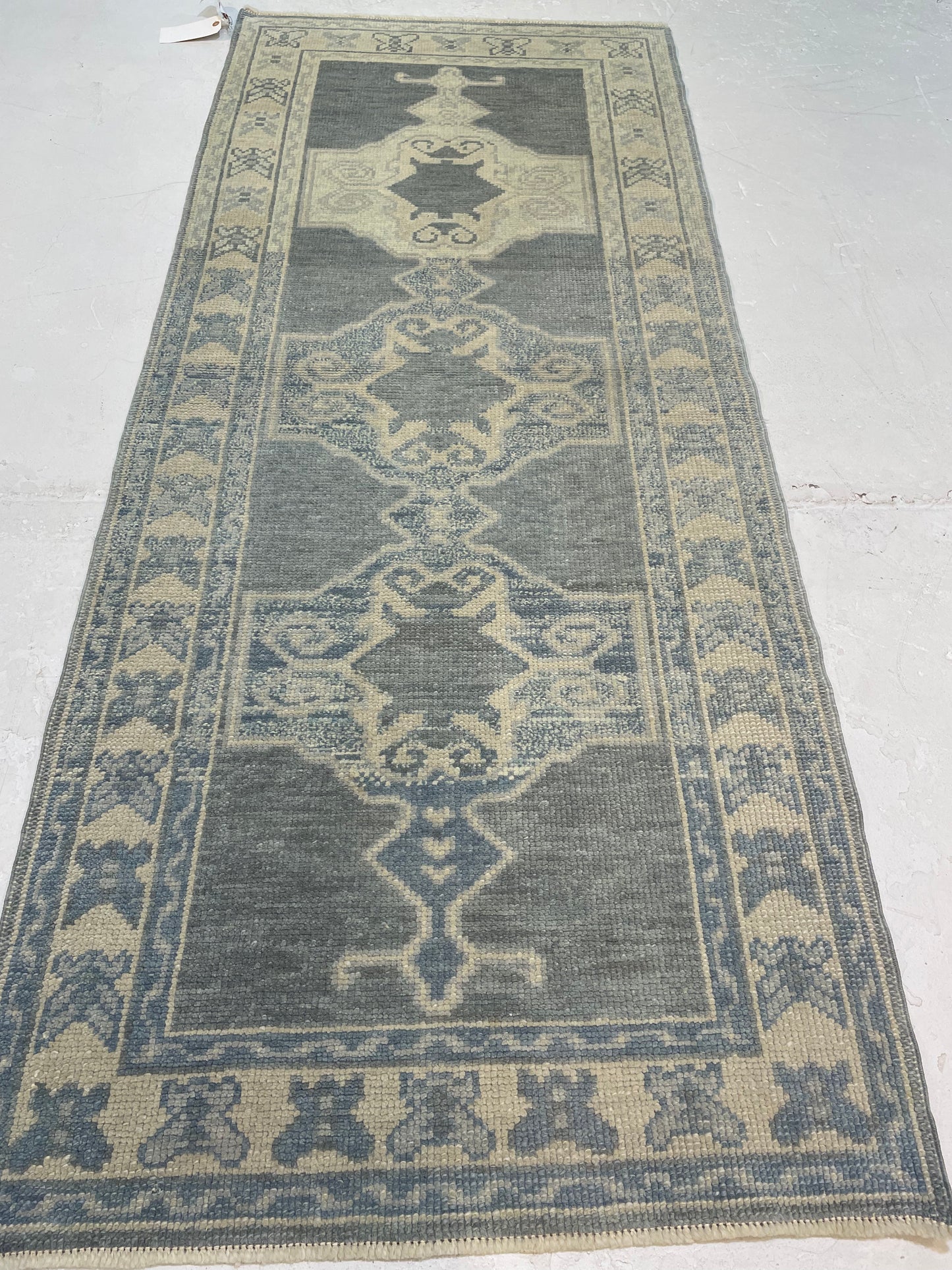 Hand-Knotted Wool Gallery Size Turkish Oushak 2'9" x 6'7"