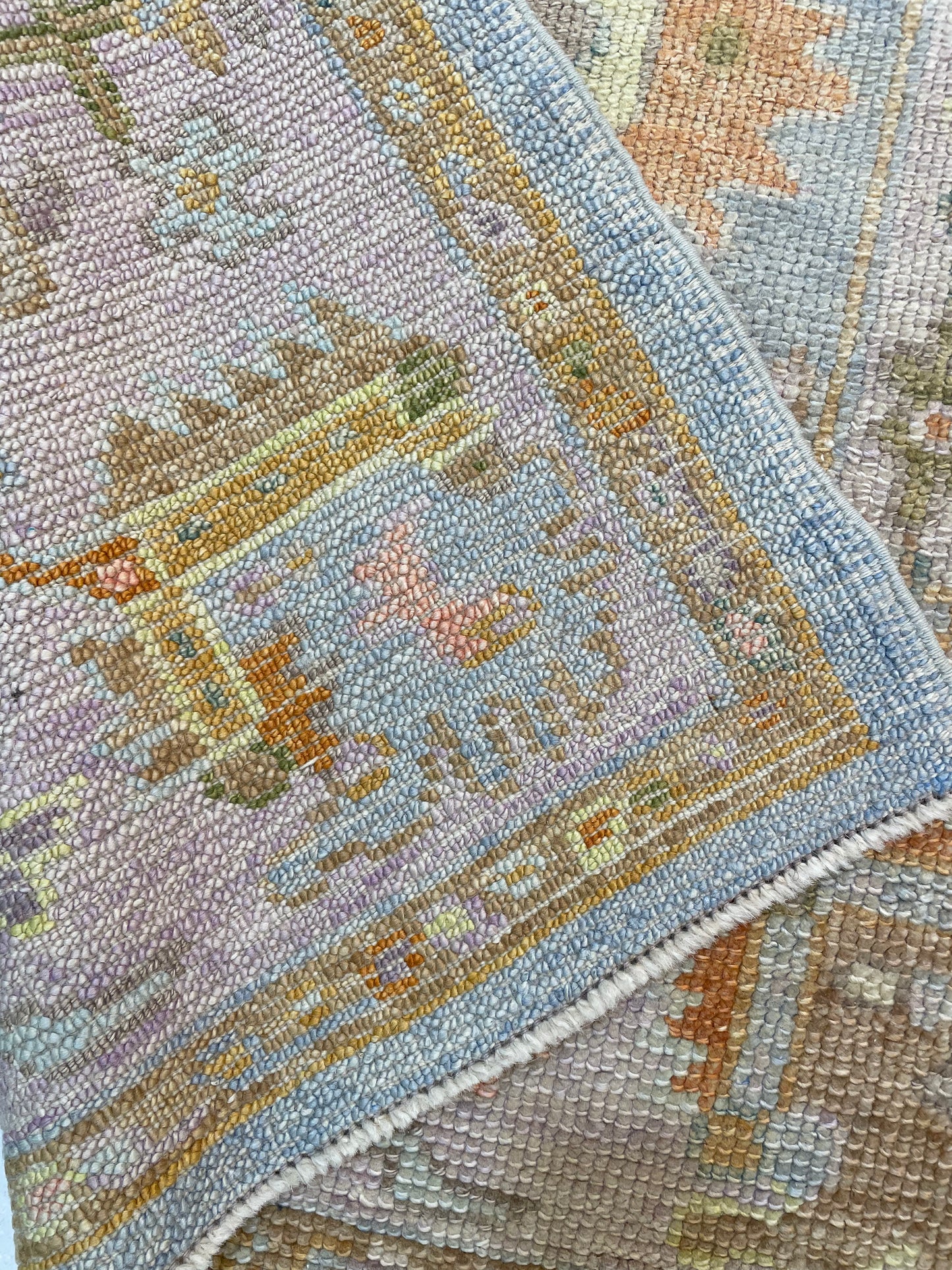 Hand-Knotted Wool Gallery Size Turkish Oushak 3'1" x 8'1"