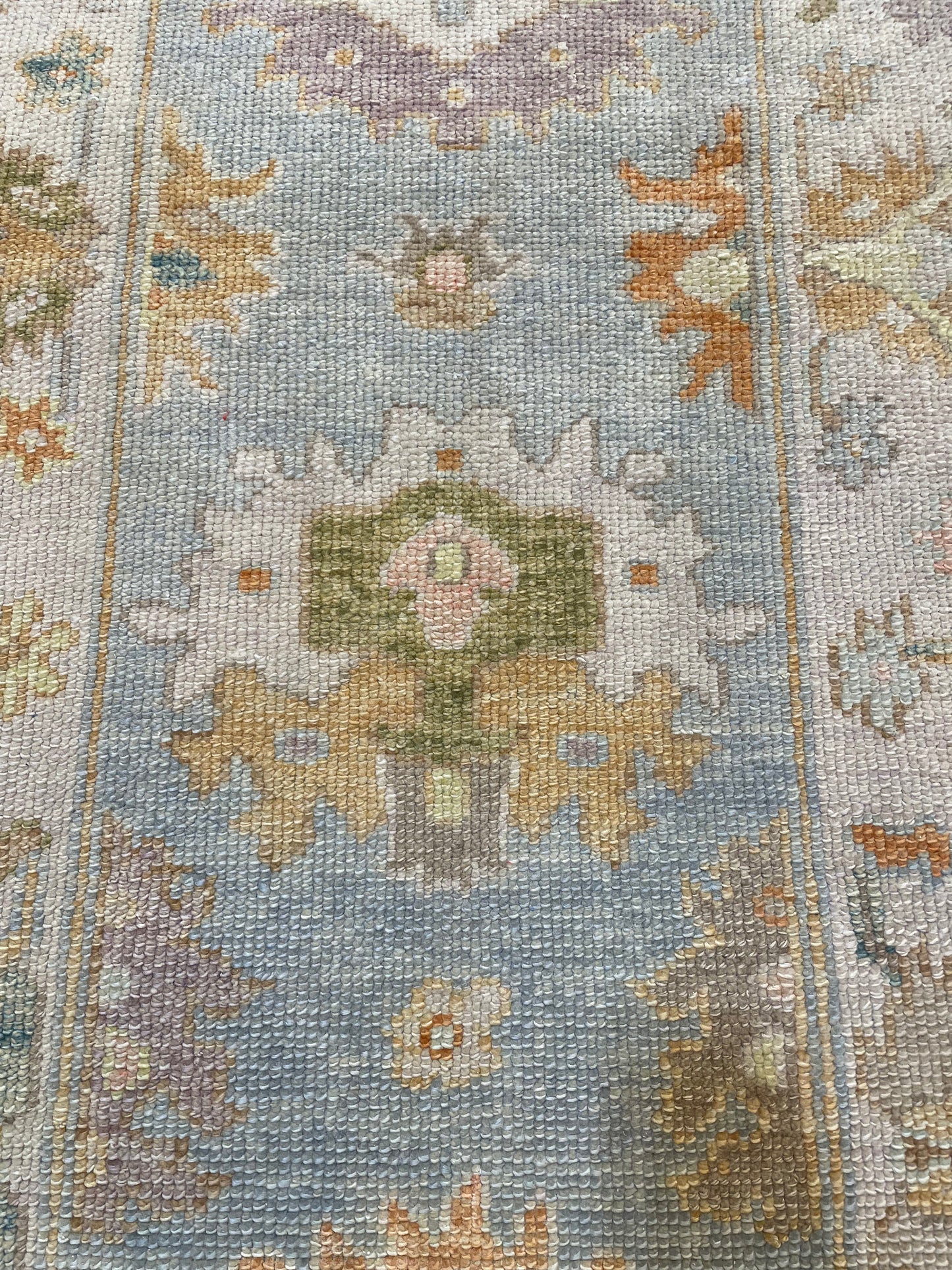 Hand-Knotted Wool Gallery Size Turkish Oushak 3'1" x 8'1"