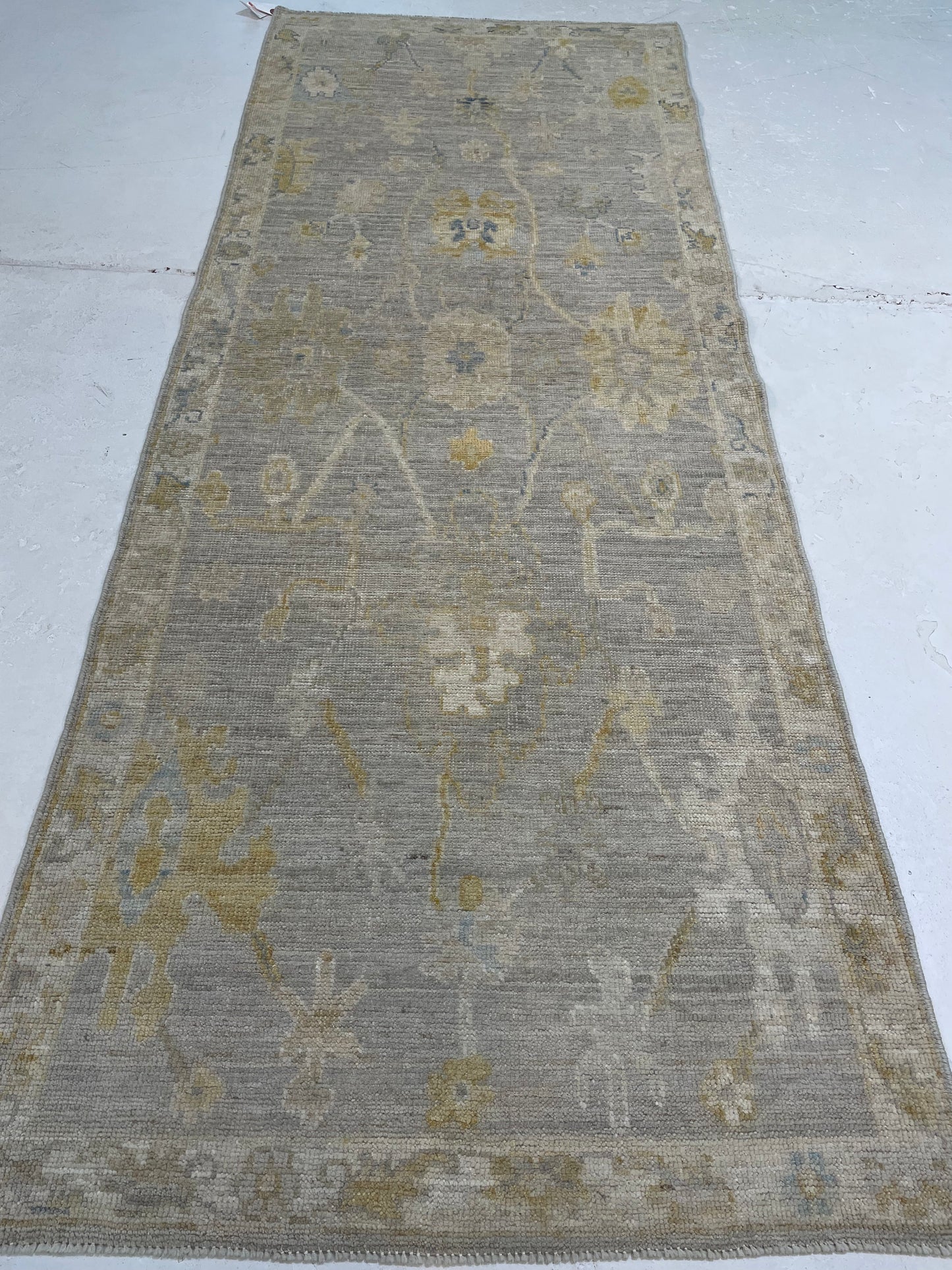 Hand-Knotted Wool Runner Turkish Oushak 2'9" x 7'2"