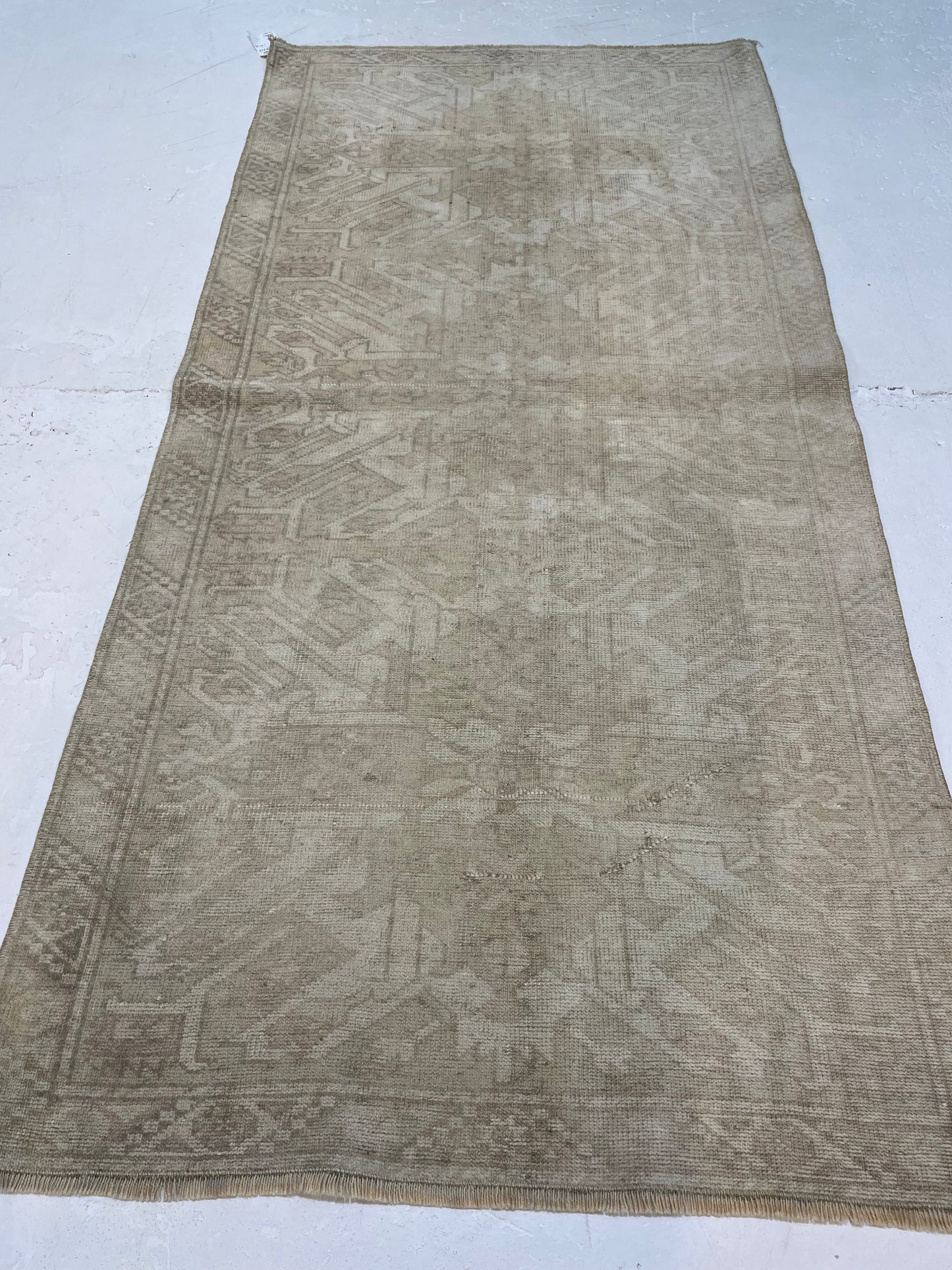 Hand-Knotted Wool Runner Turkish Oushak 3' x 6'2"