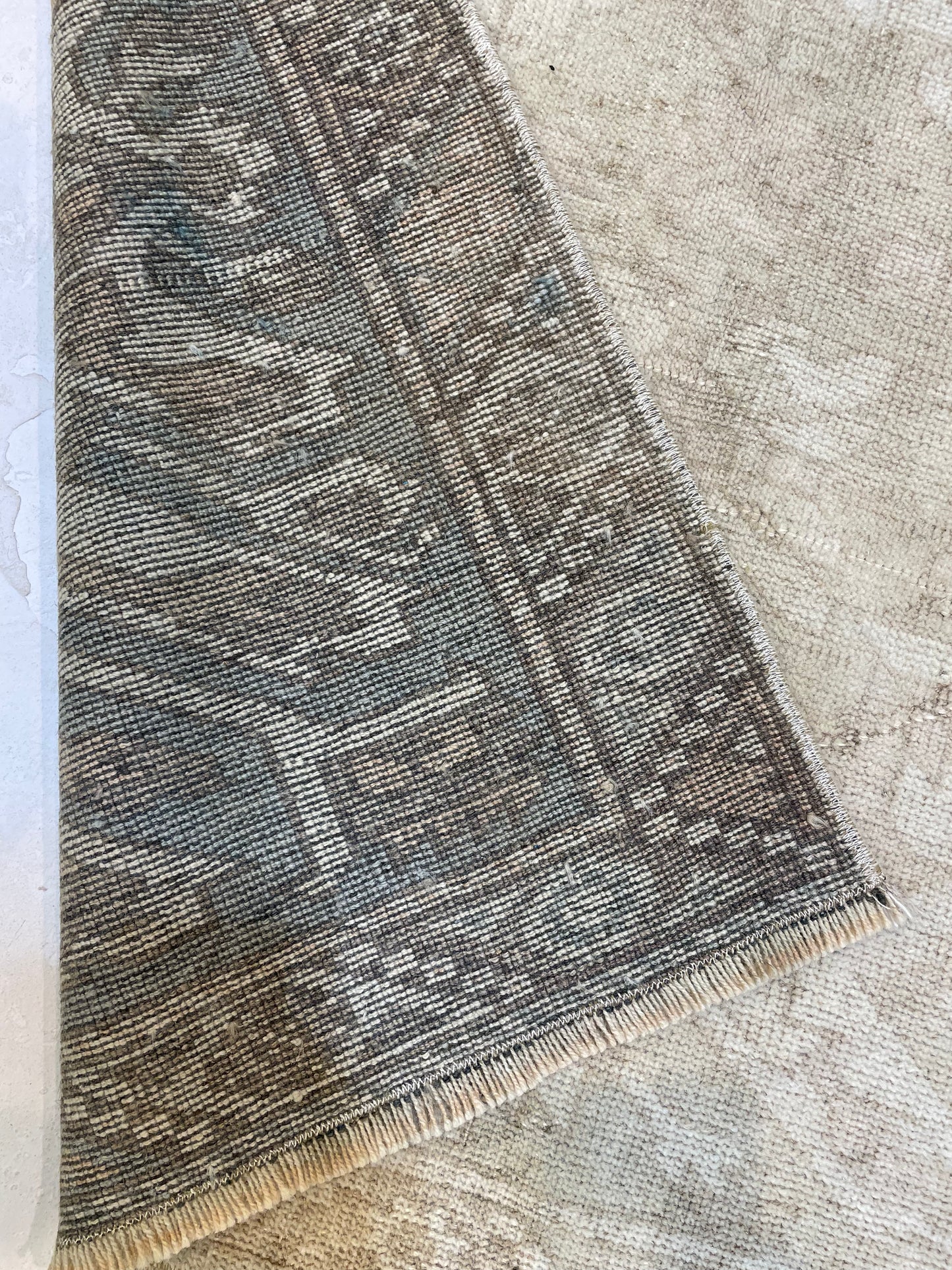 Hand-Knotted Wool Runner Turkish Oushak 3' x 6'2"