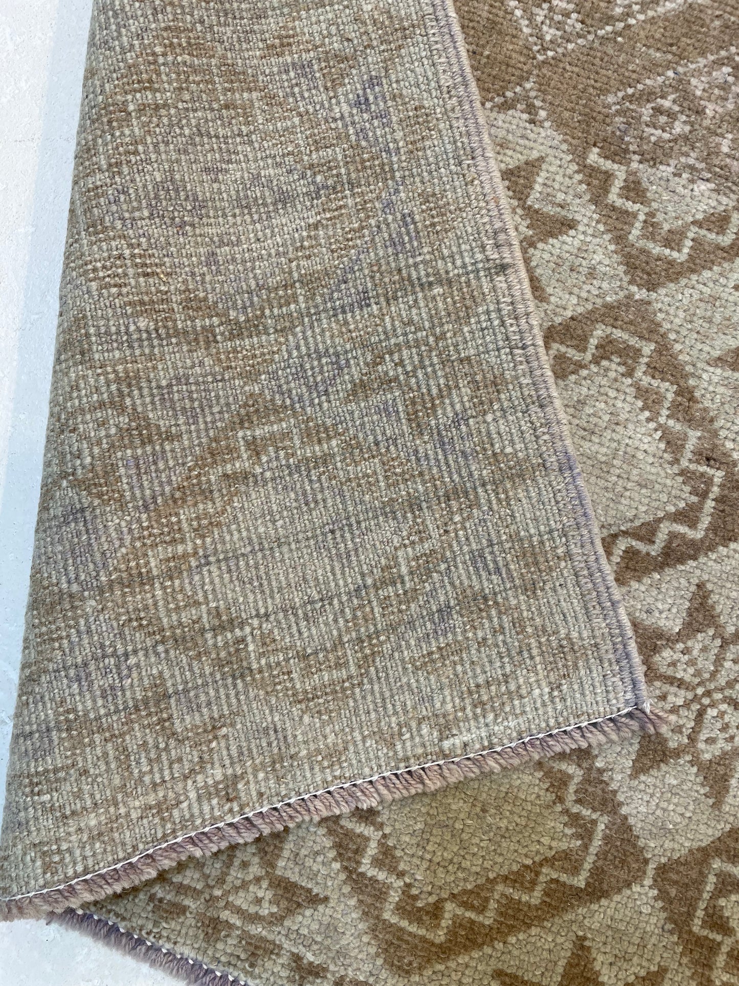 Hand-Knotted Wool Runner Turkish Oushak 3' x 6'4"