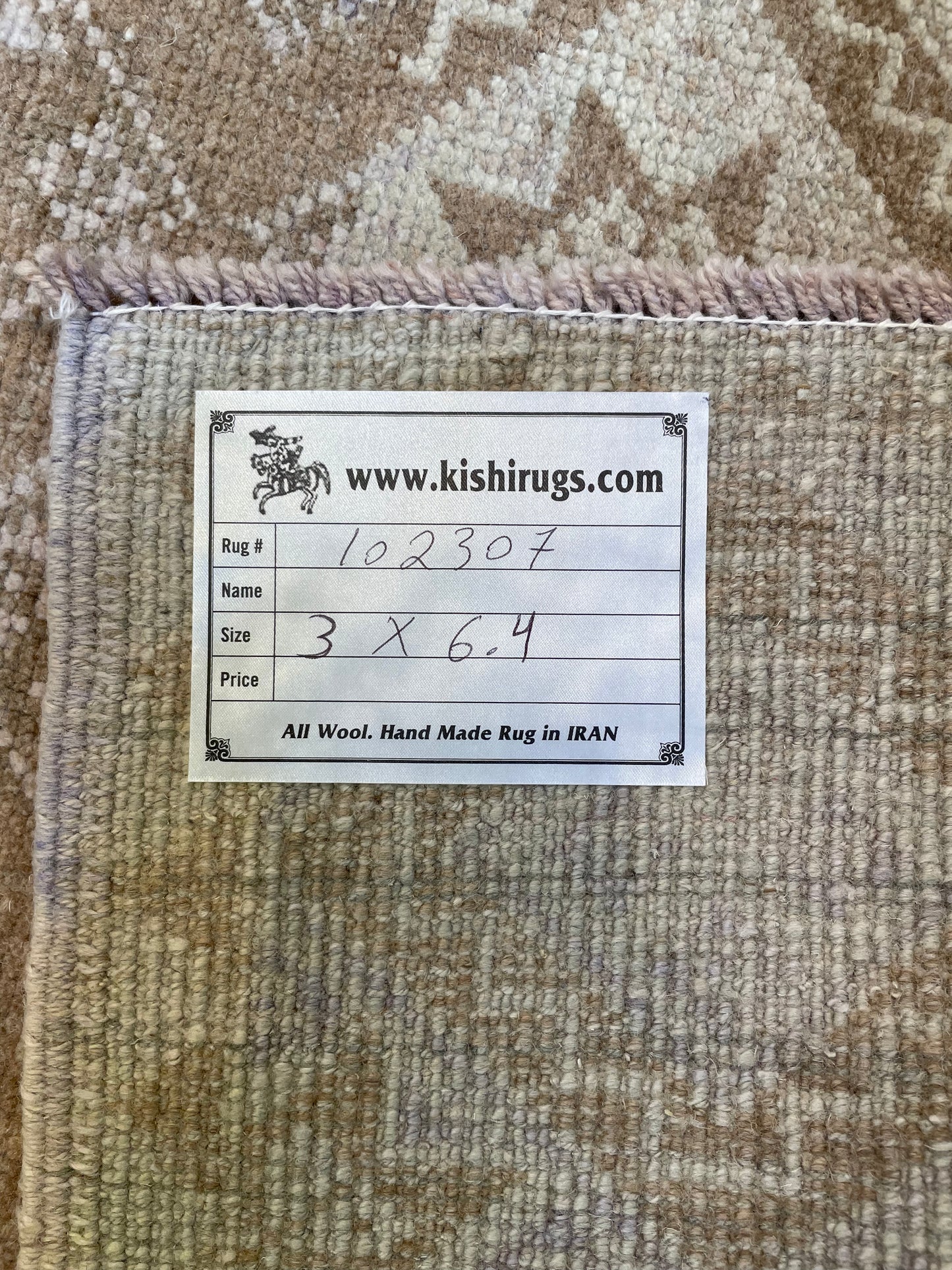 Hand-Knotted Wool Runner Turkish Oushak 3' x 6'4"