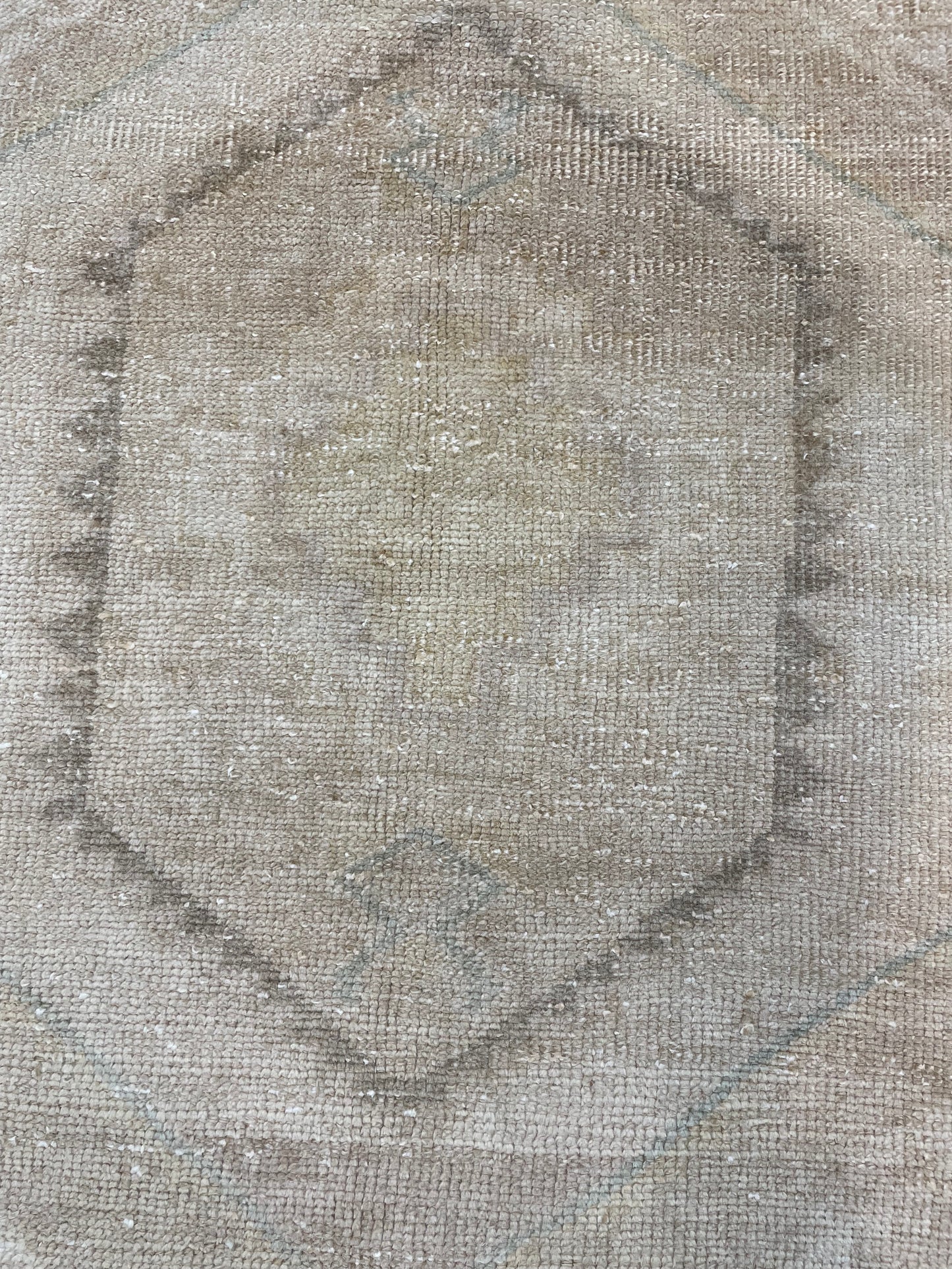 Hand-Knotted Wool Runner Turkish Oushak 3'10" x 11'4"