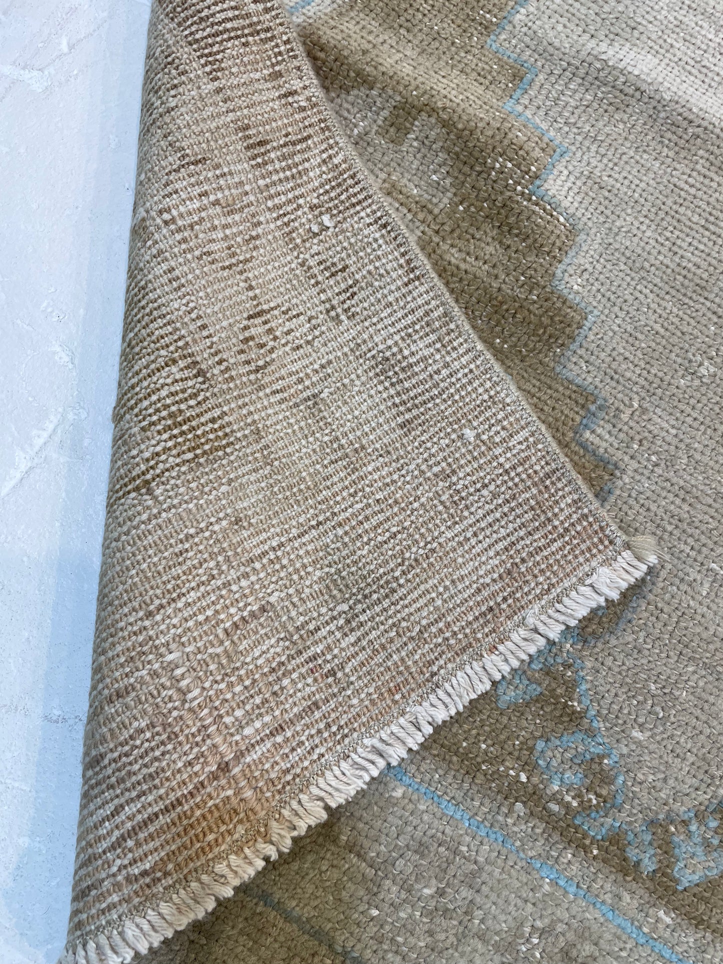Hand-Knotted Wool Runner Turkish Oushak 2'11" x 9'6"