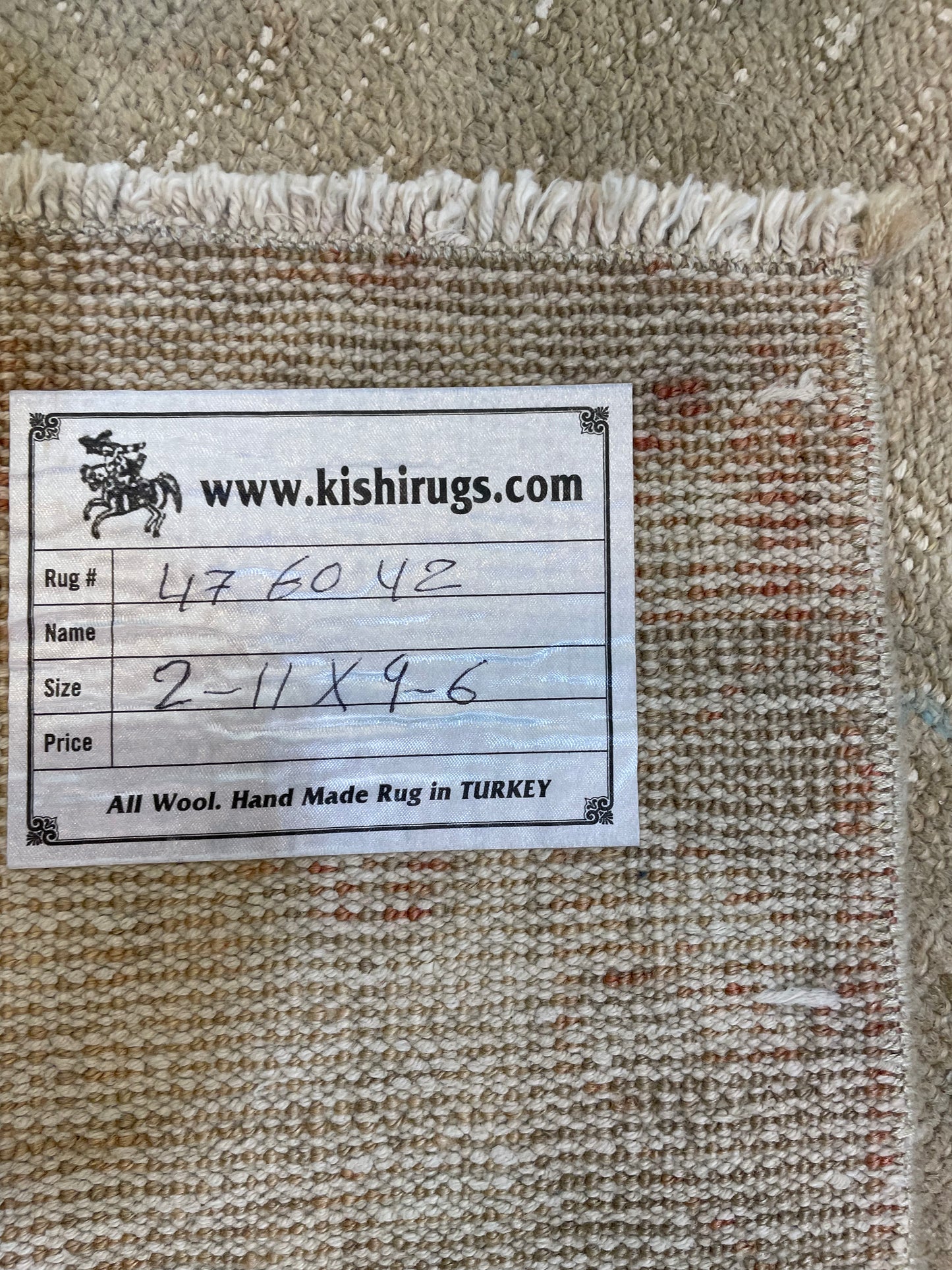 Hand-Knotted Wool Runner Turkish Oushak 2'11" x 9'6"