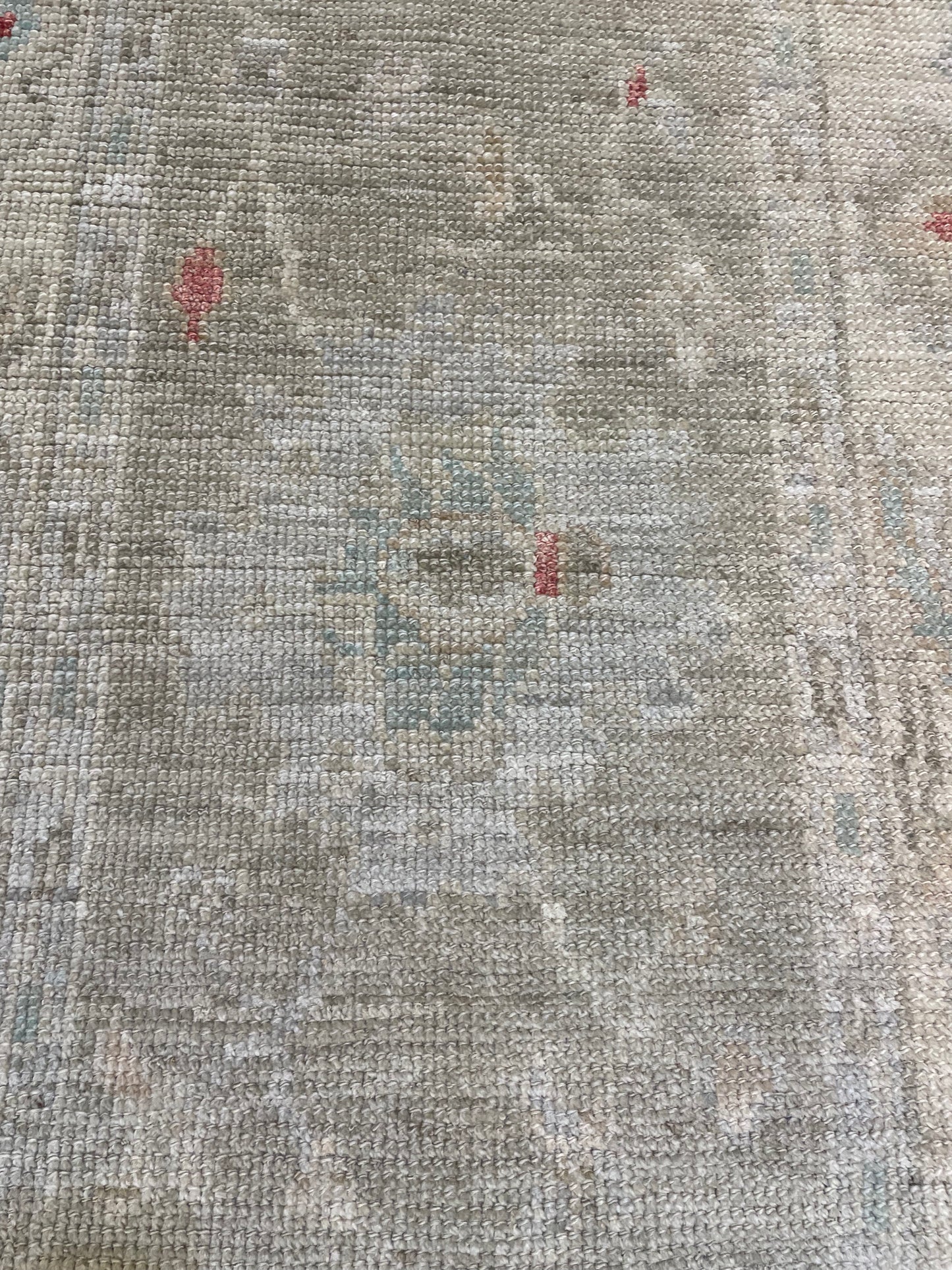 Hand-Knotted Wool Runner Turkish Oushak 2'8" x 9'11"