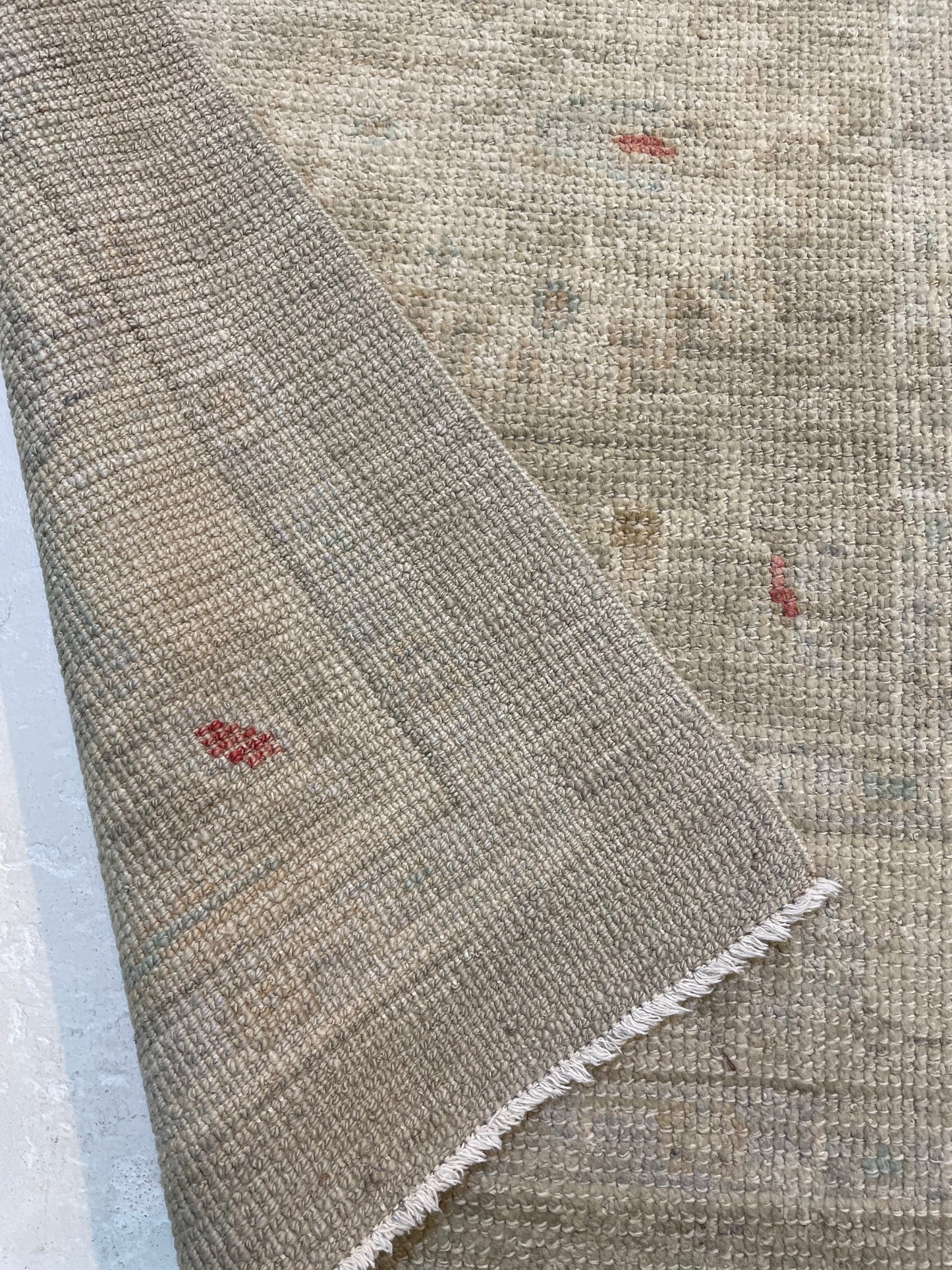 Hand-Knotted Wool Runner Turkish Oushak 2'8" x 9'11"