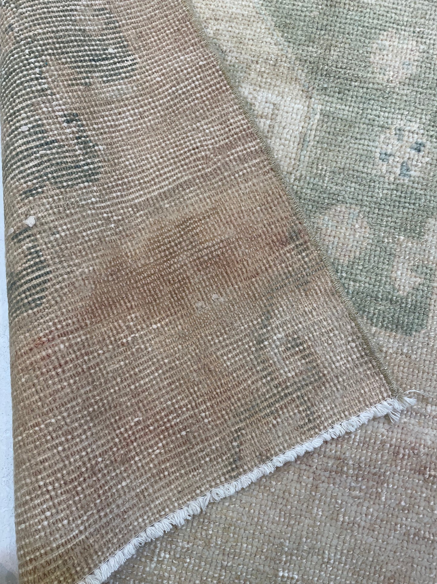 Hand-Knotted Wool Runner Turkish Oushak 2'6" x 9'5"