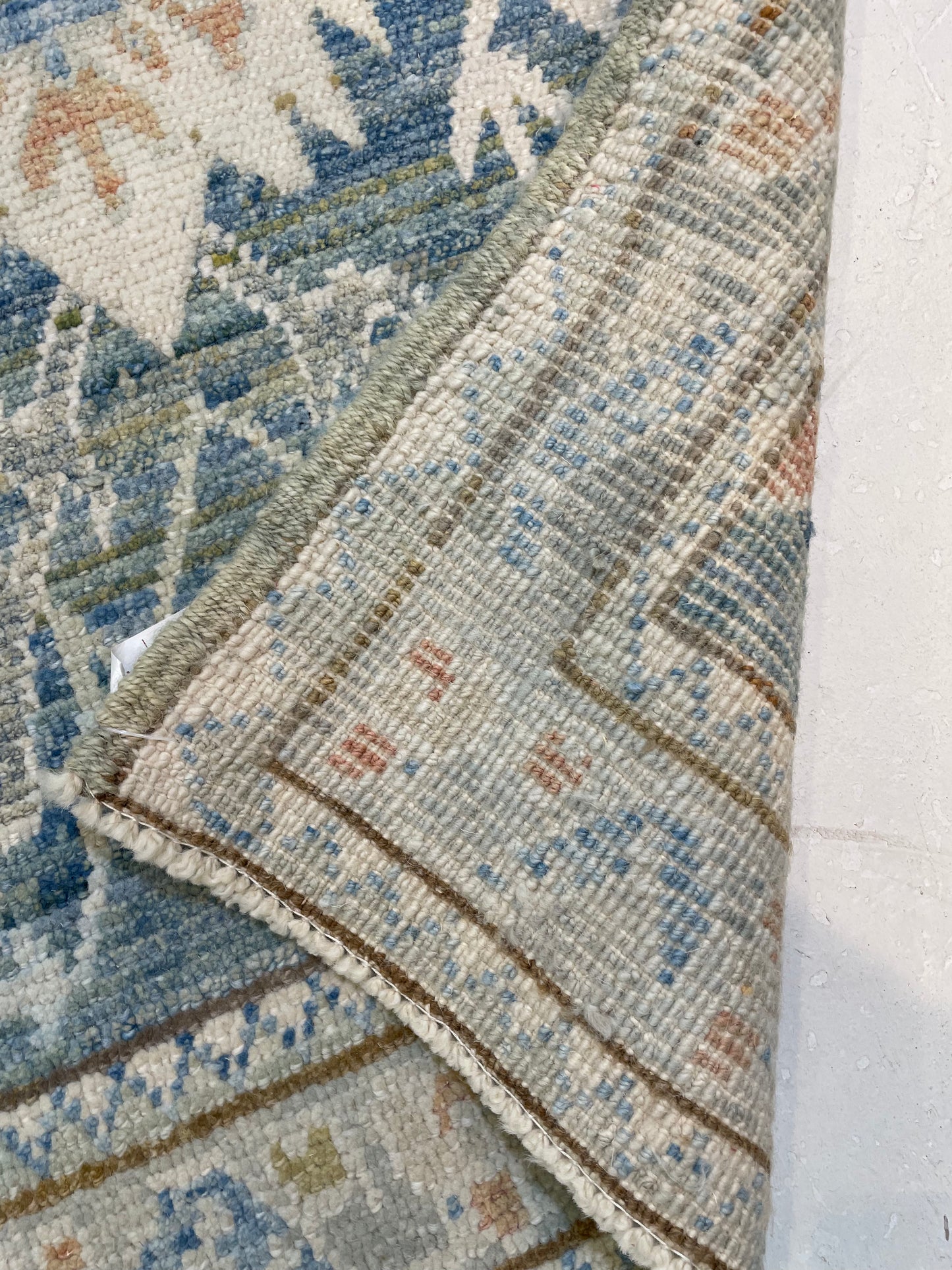 Hand-Knotted Wool Runner Turkish Oushak 2'10" x 12'4"