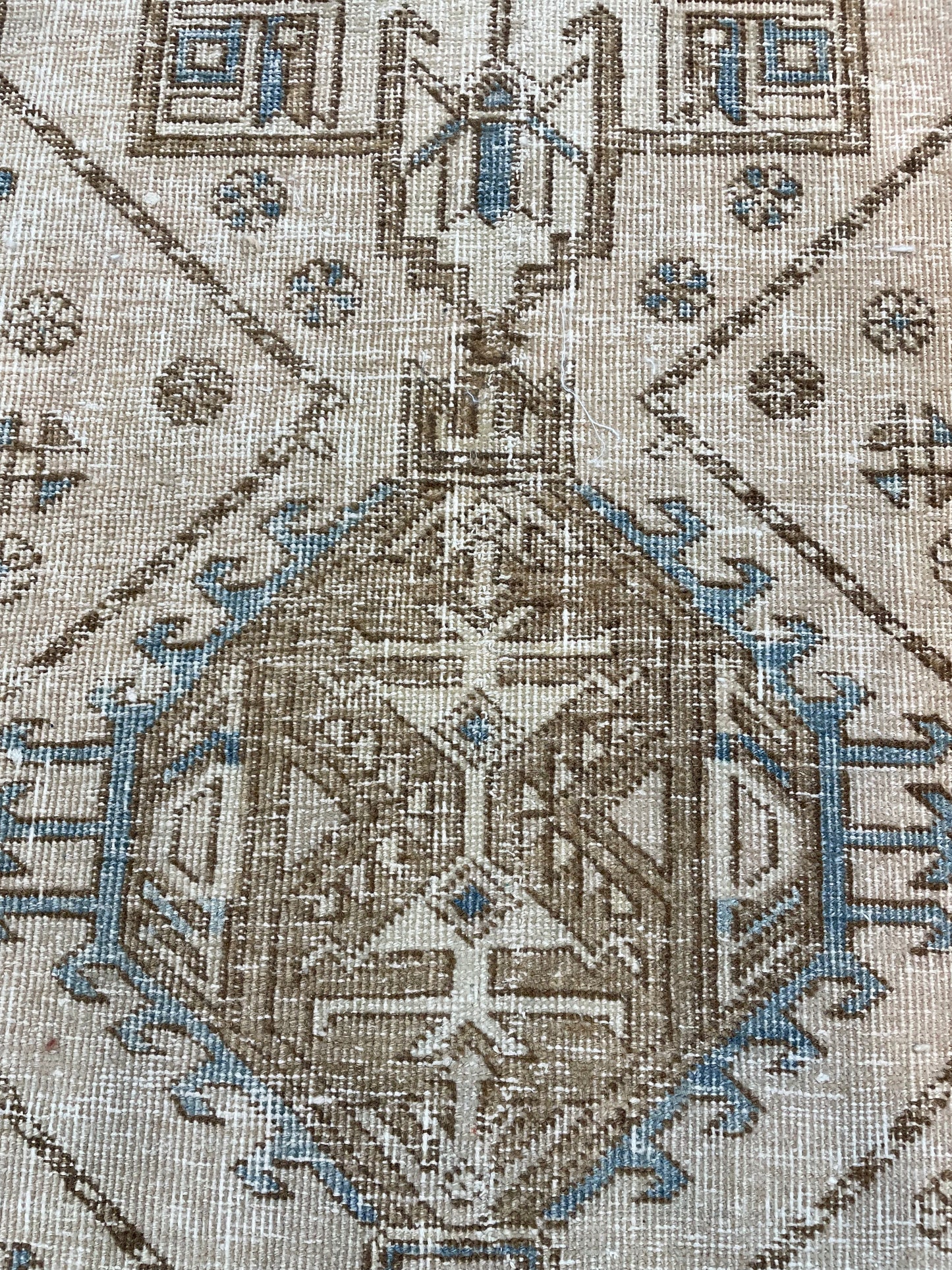Hand-Knotted Wool Runner Turkish Oushak 2'10" x 10'11"