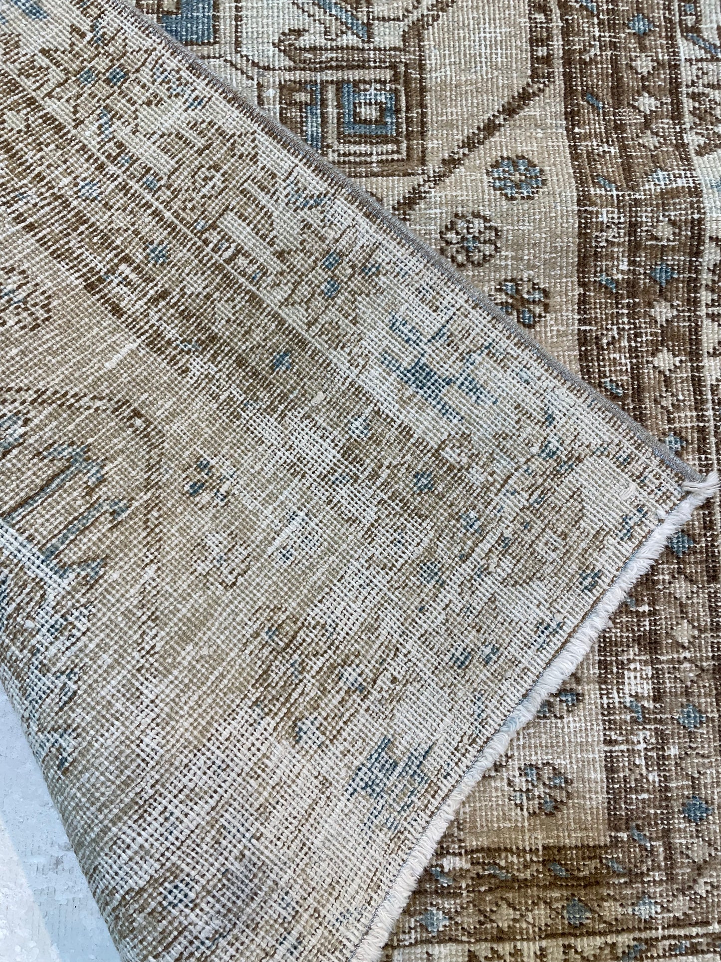 Hand-Knotted Wool Runner Turkish Oushak 2'10" x 10'11"