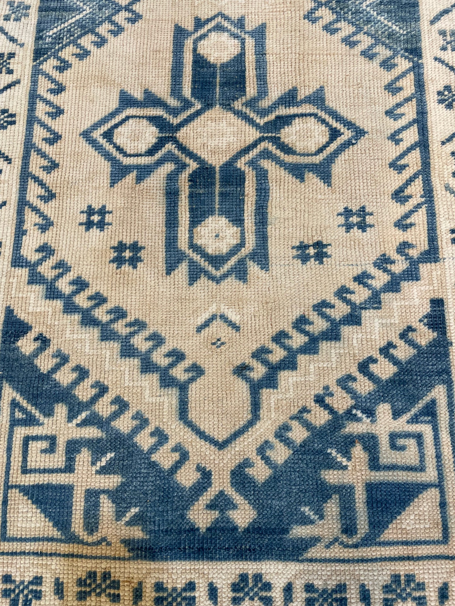 Hand-Knotted Wool Runner Turkish Oushak 2'3" x 7'