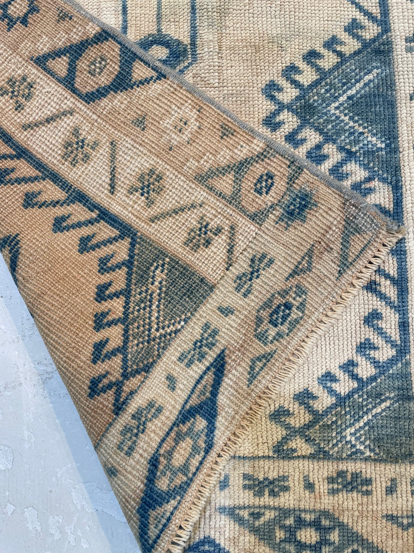 Hand-Knotted Wool Runner Turkish Oushak 2'3" x 7'