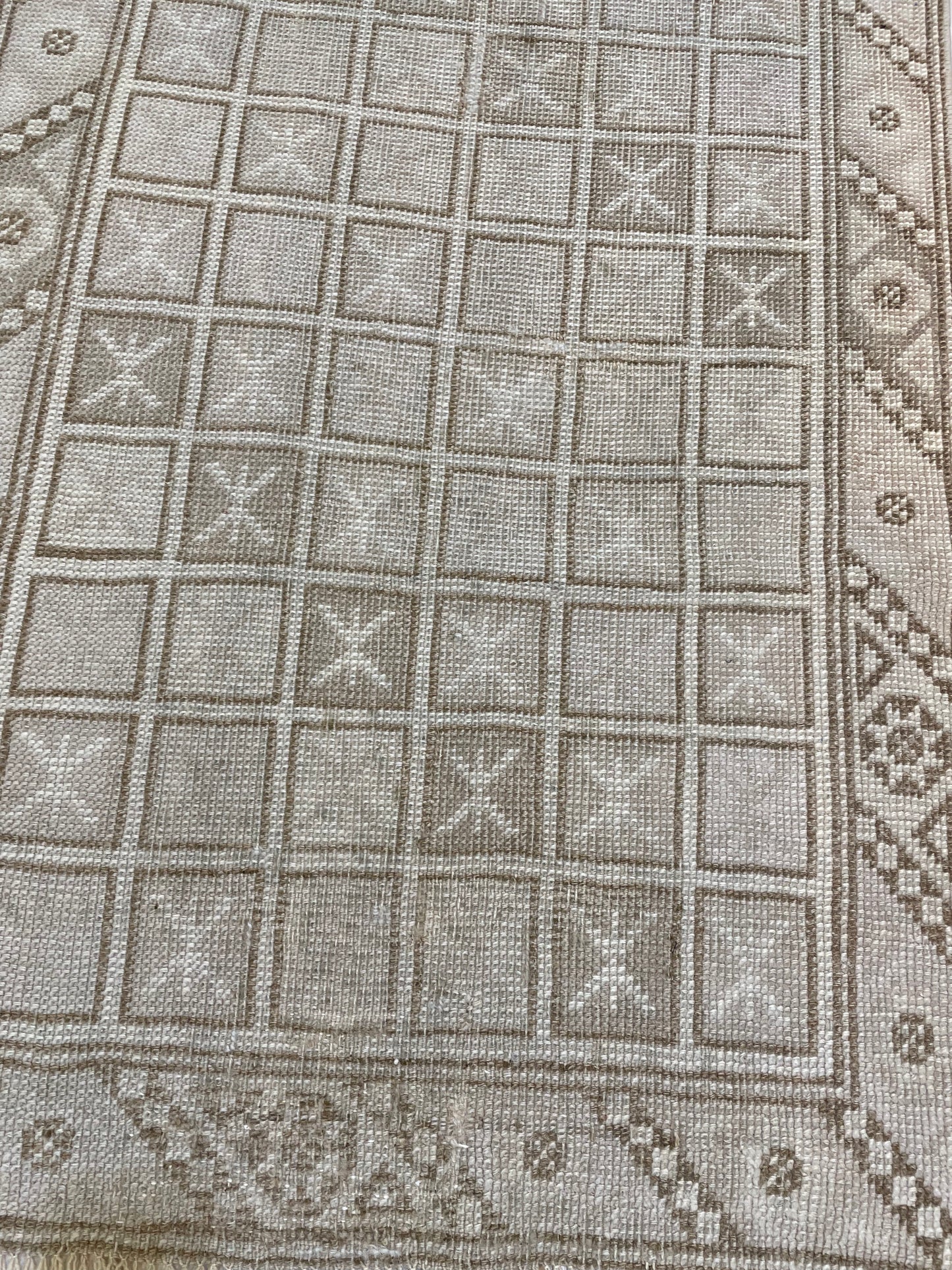 Hand-Knotted Wool Runner Turkish Oushak 2'2" x 9'