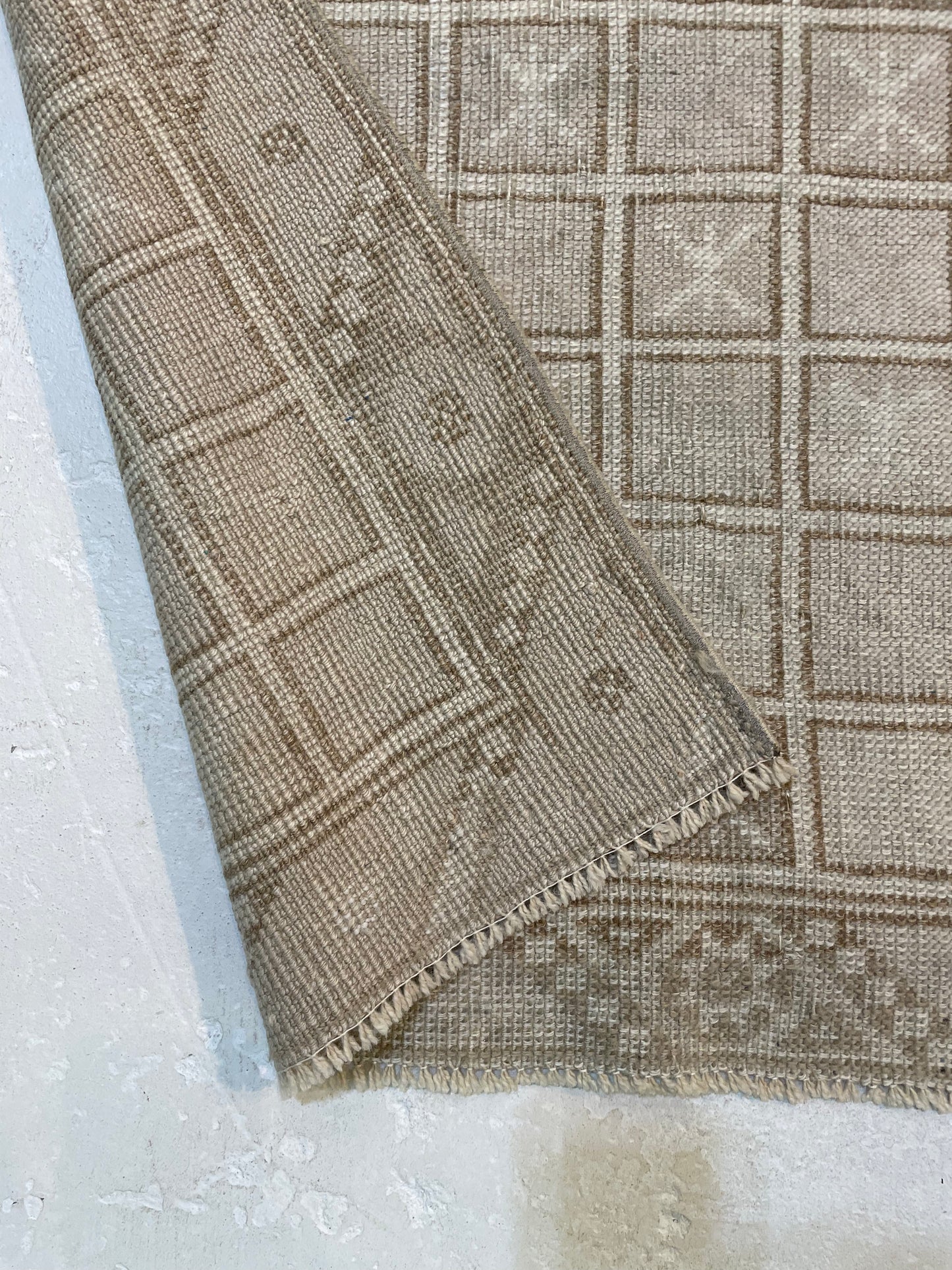 Hand-Knotted Wool Runner Turkish Oushak 2'2" x 9'