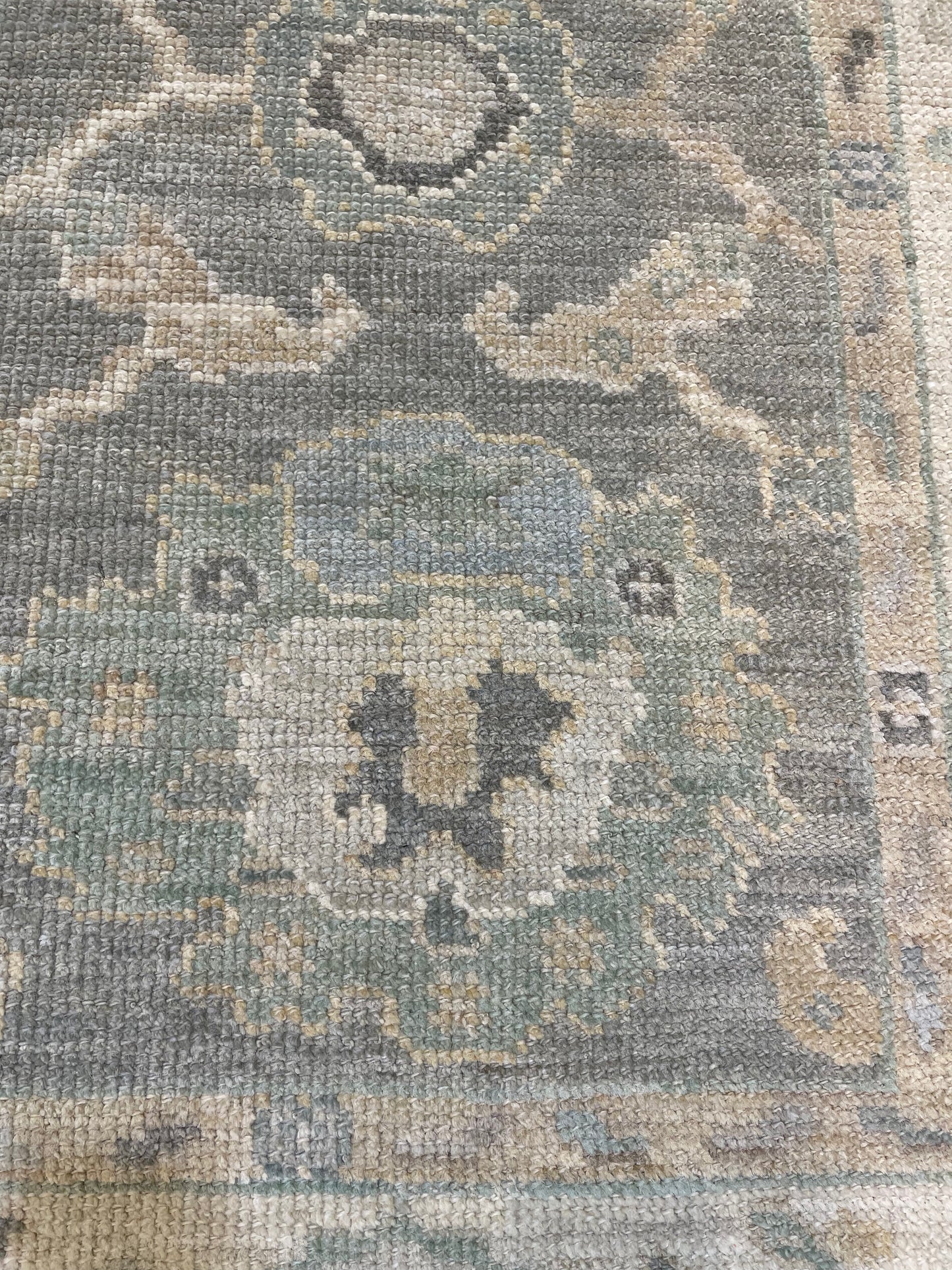 Hand-Knotted Wool Runner Turkish Oushak 2'10" x 6'