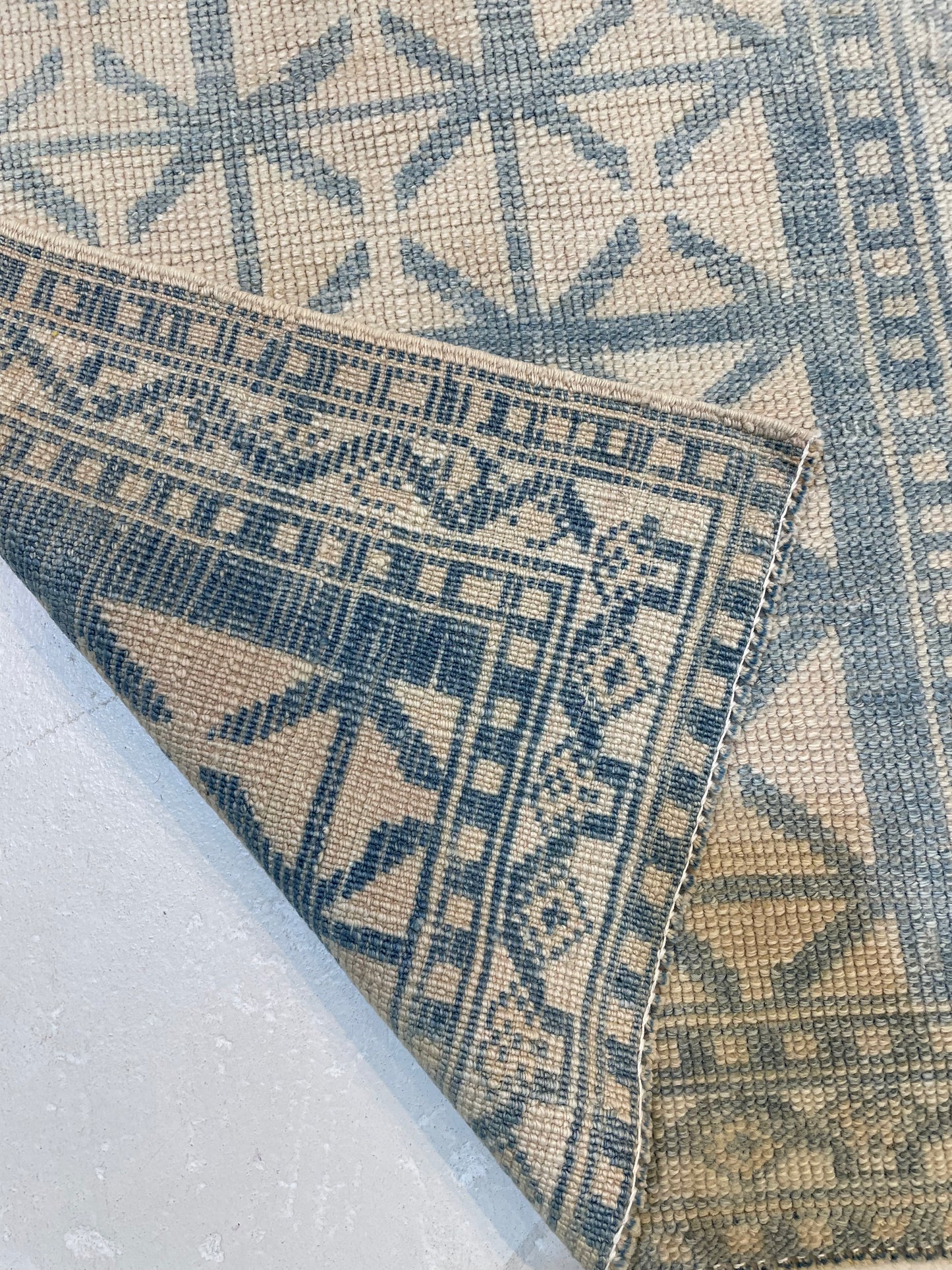 Hand-Knotted Wool Runner Turkish Oushak 2'1" x 11'3"