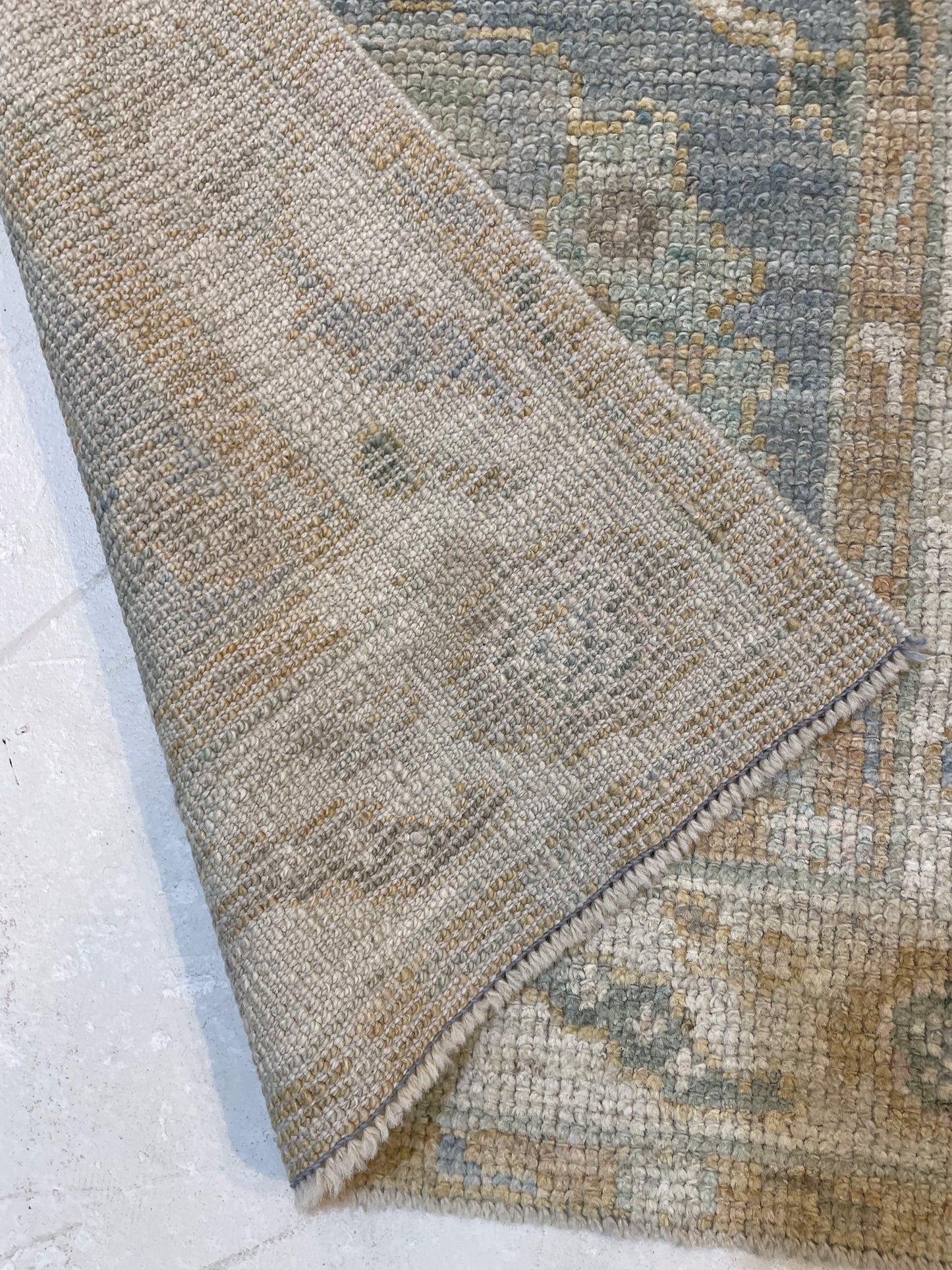Hand-Knotted Wool Runner Turkish Oushak 2'2" x 5'11"