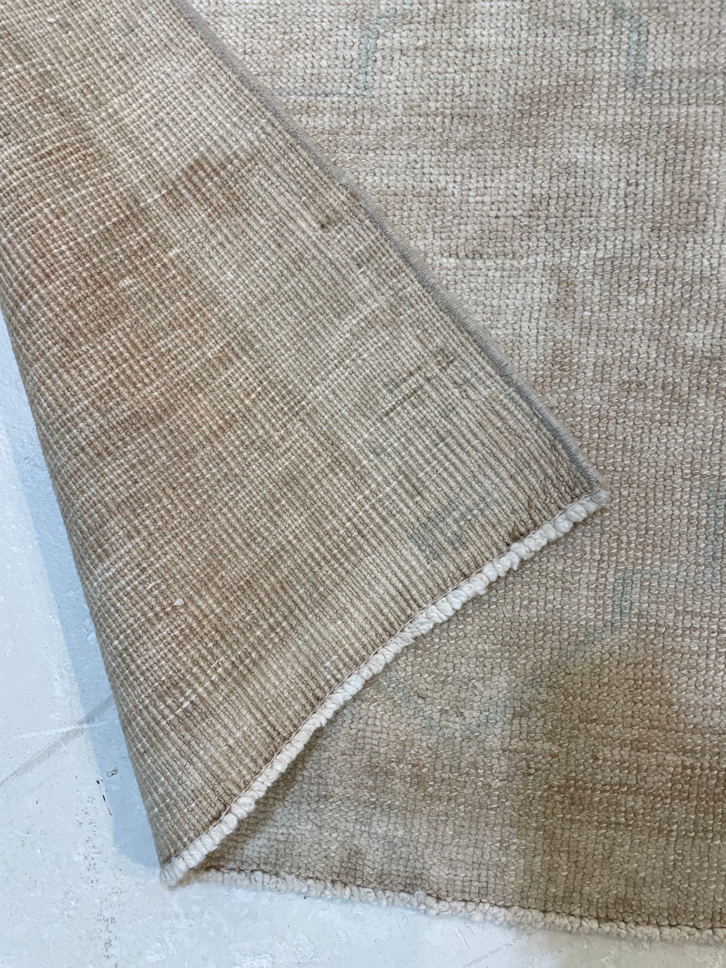 Hand-Knotted Wool Runner Turkish Oushak 2'11" x 6'