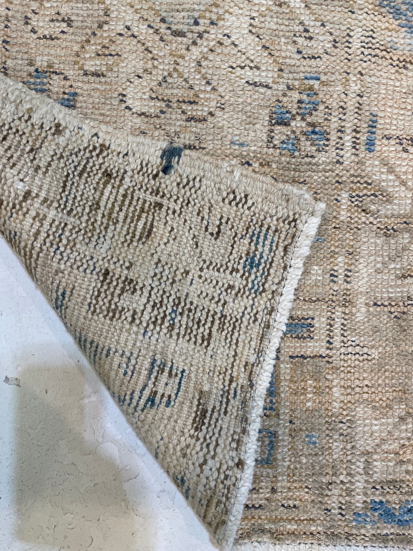 Hand-Knotted Wool Runner Turkish Oushak 1'11" x 6'