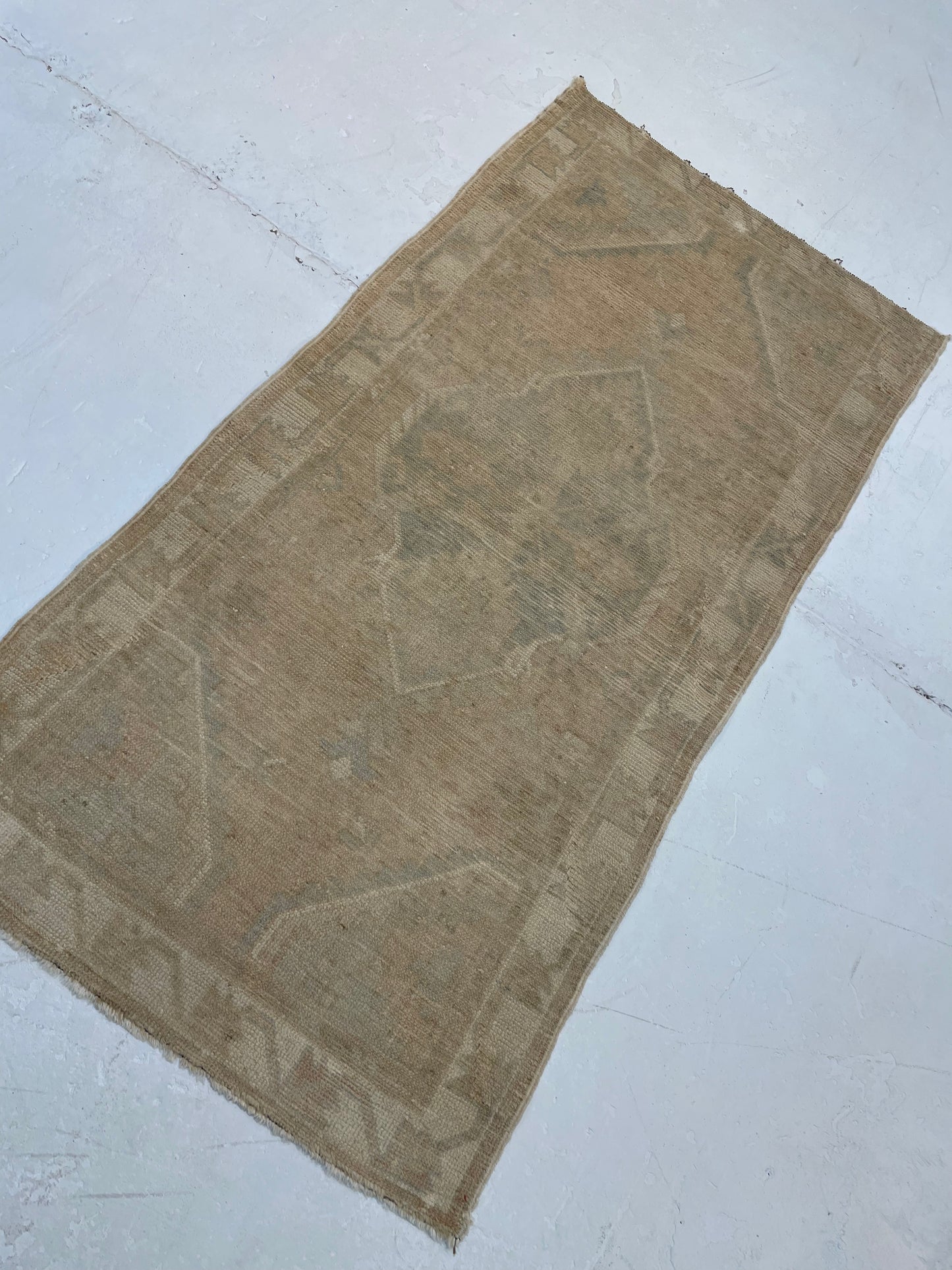Hand-Knotted Wool Runner Turkish Oushak 2'8" x 5'3"