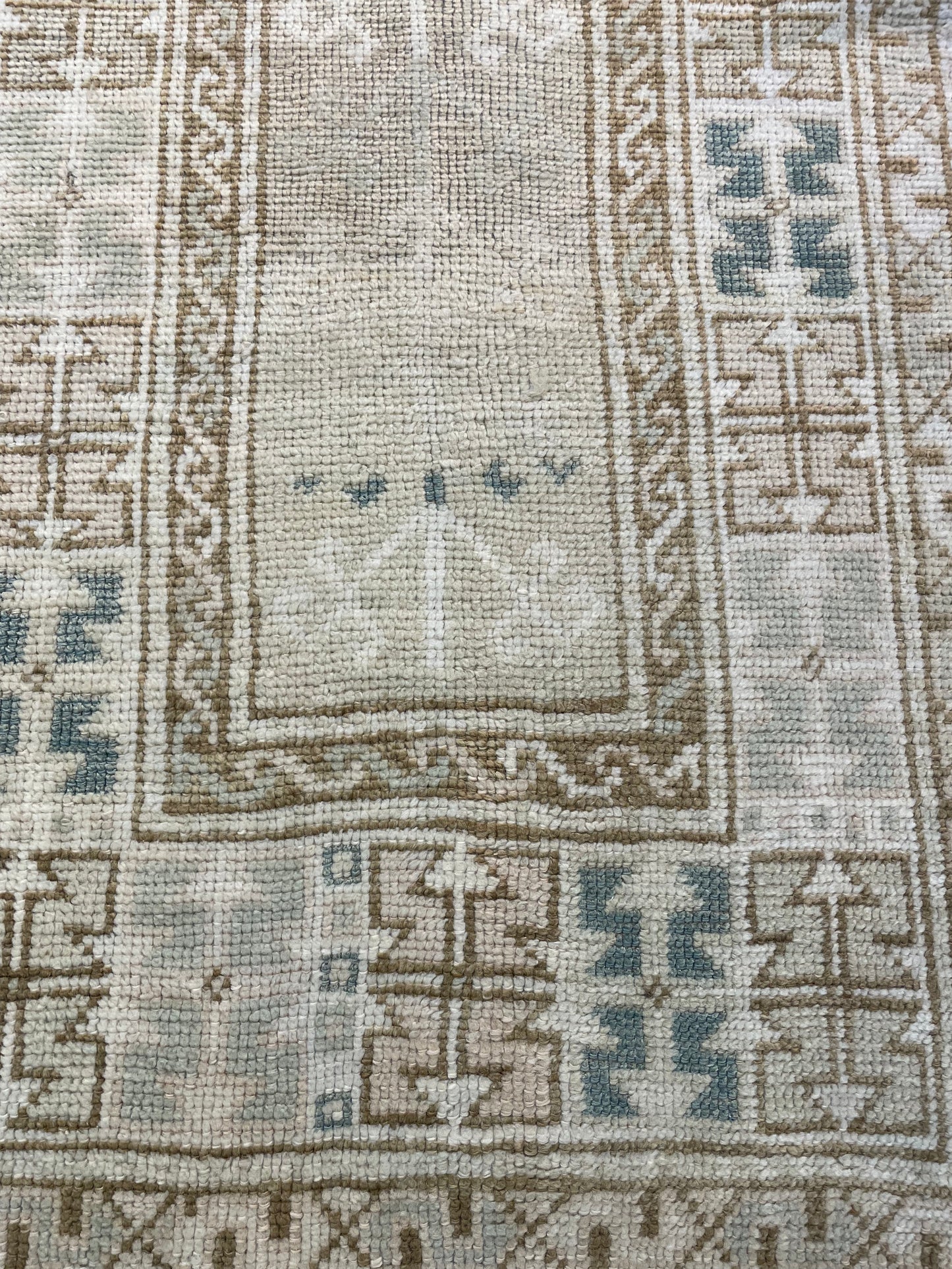 Hand-Knotted Wool Runner Turkish Oushak 2'11" x 15'10"