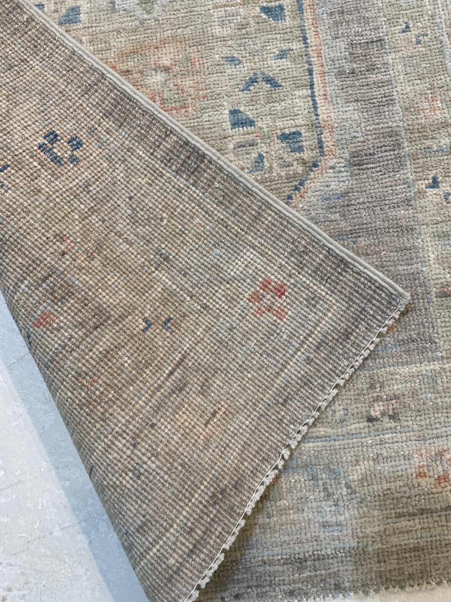 Hand-Knotted Wool Runner Turkish Oushak 2'7" x 9'10"