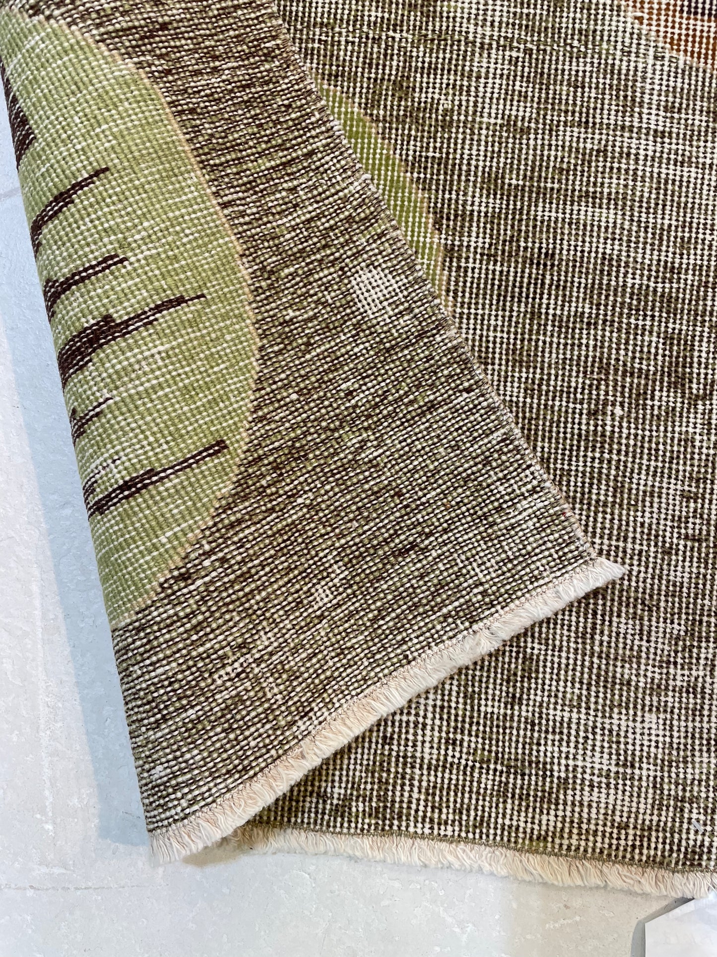 Hand-Knotted Wool Runner Turkish Oushak 2' x 9'8"