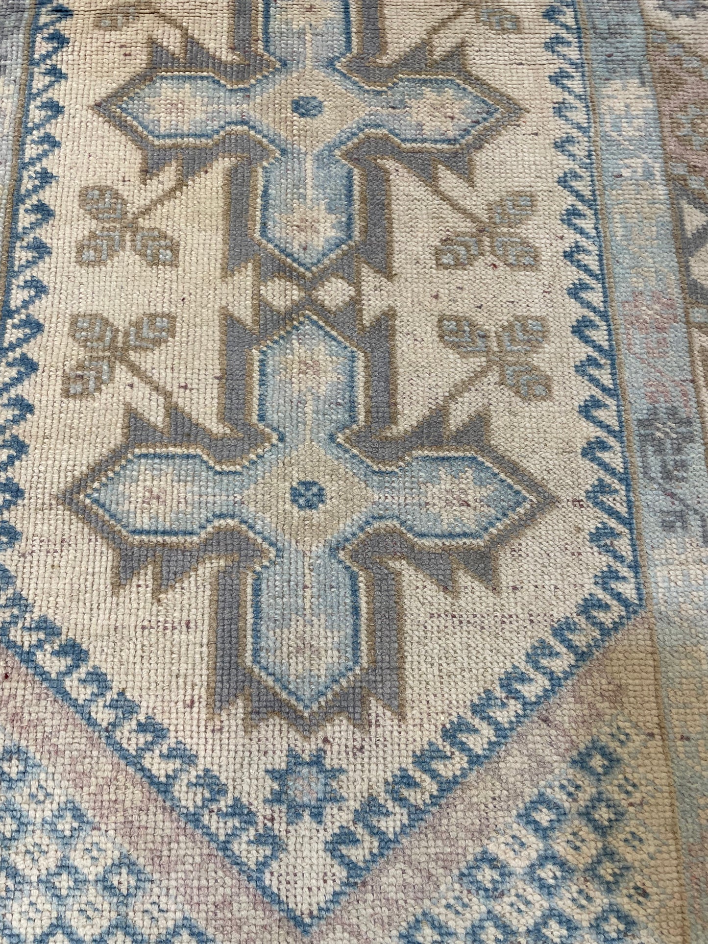 Hand-Knotted Wool Runner Turkish Oushak 2'3" x 5'9"