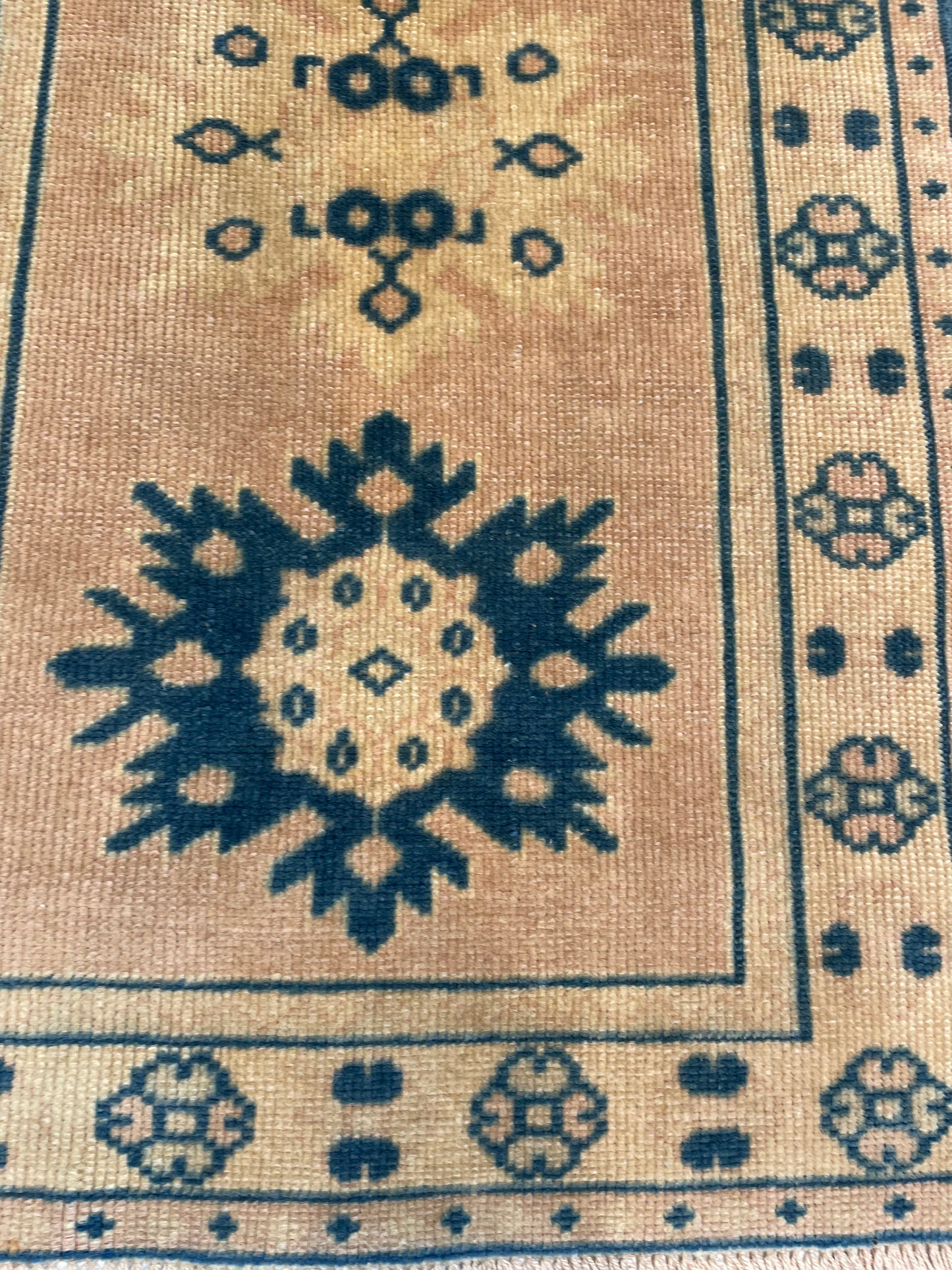 Hand-Knotted Wool Runner Turkish Oushak 2'3" x 8'8"