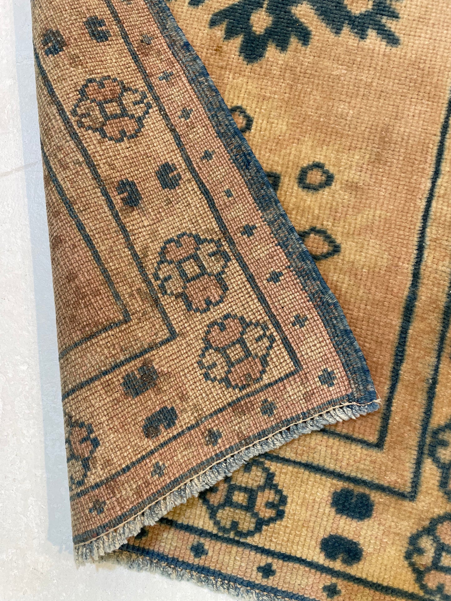 Hand-Knotted Wool Runner Turkish Oushak 2'3" x 8'8"