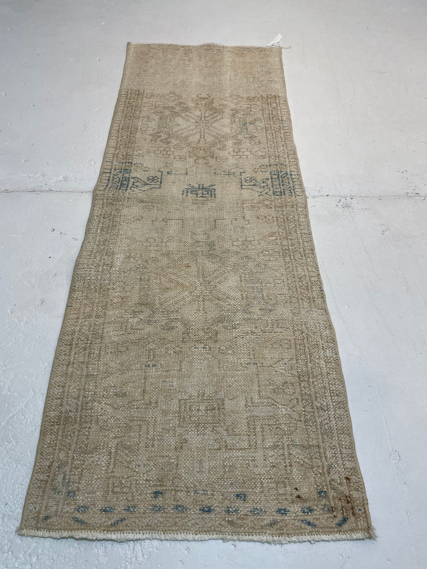 Hand-Knotted Wool Runner Turkish Oushak 2' x 5'4"