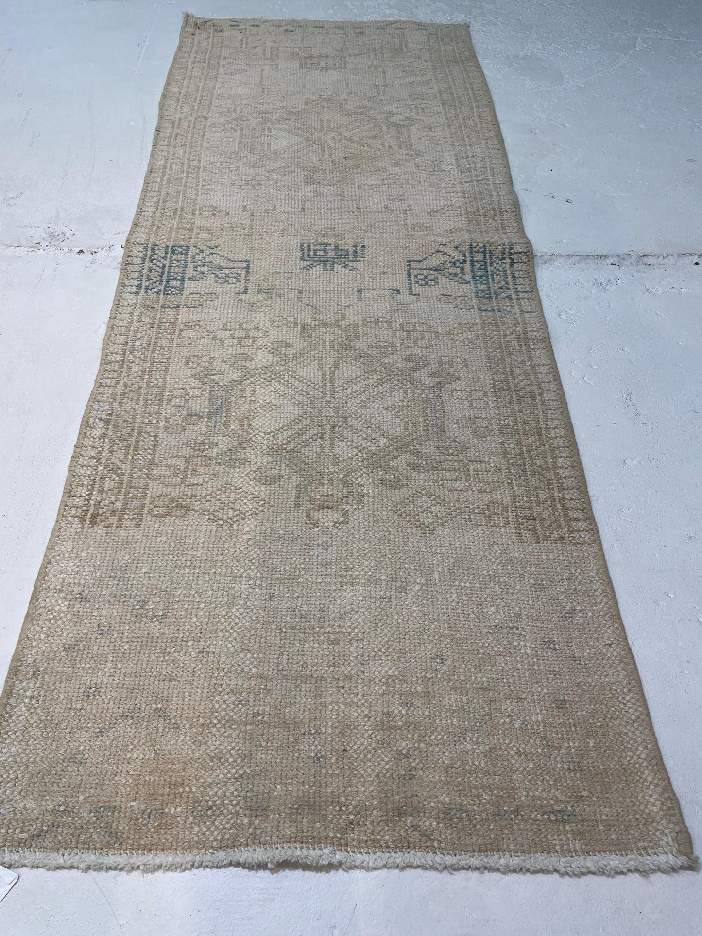 Hand-Knotted Wool Runner Turkish Oushak 2' x 5'4"