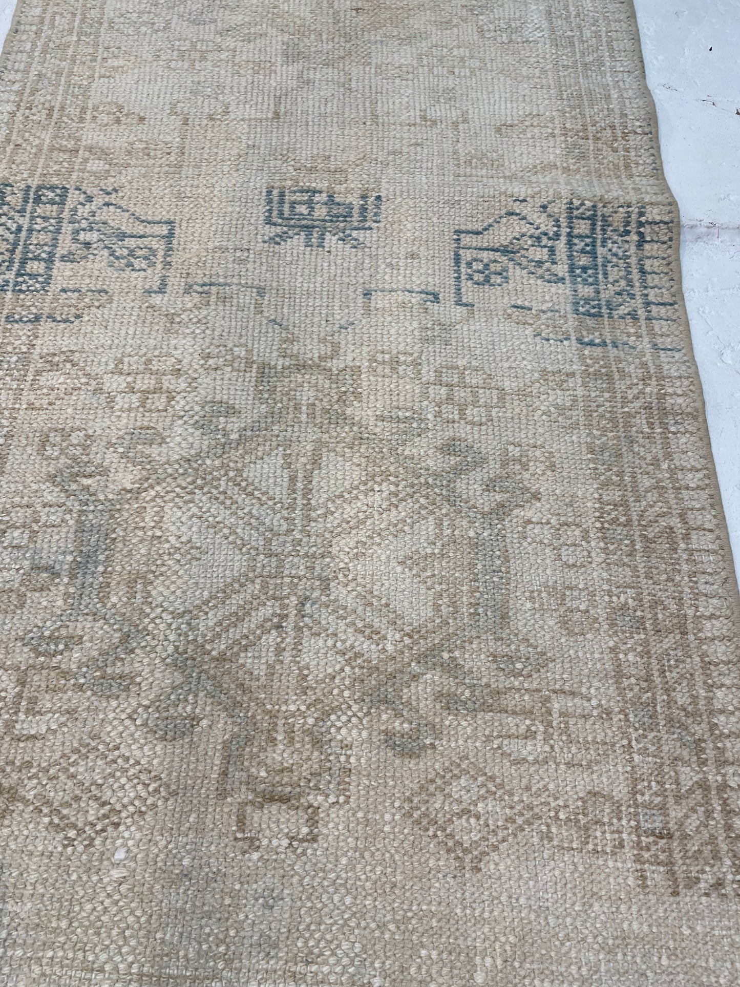Hand-Knotted Wool Runner Turkish Oushak 2' x 5'4"
