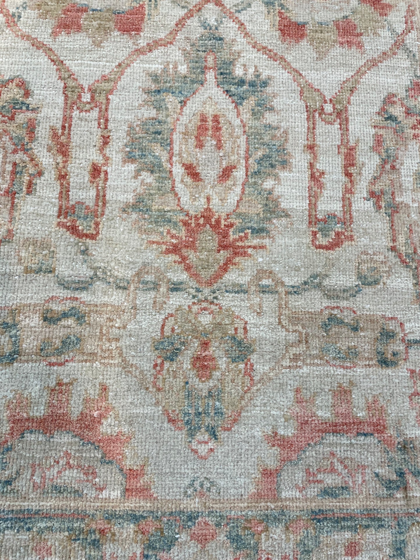 Hand-Knotted Wool Runner Turkish Oushak 2'5" x 9'8"
