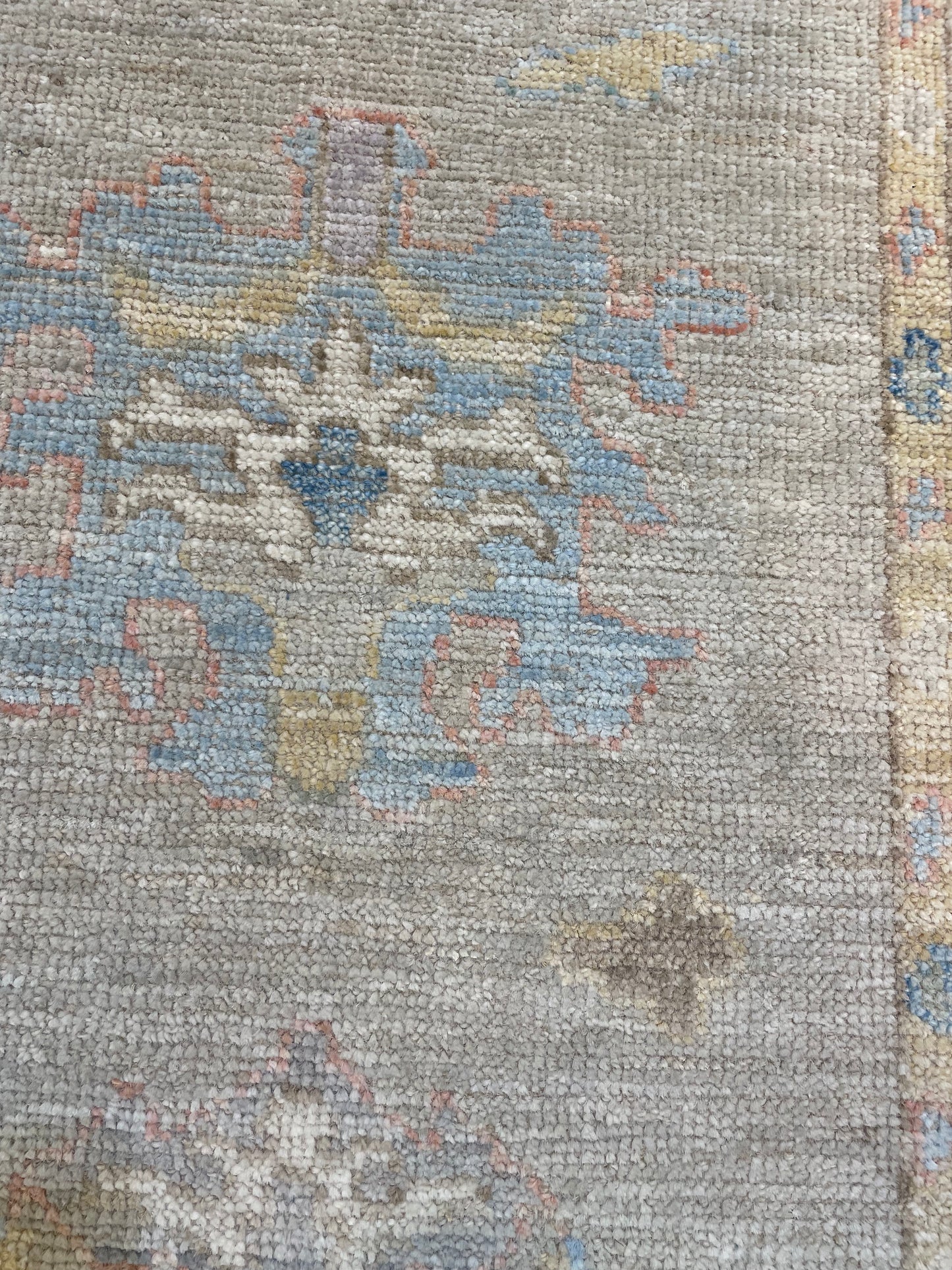 Hand-Knotted Wool Runner Turkish Oushak 2'6" x 9'9"