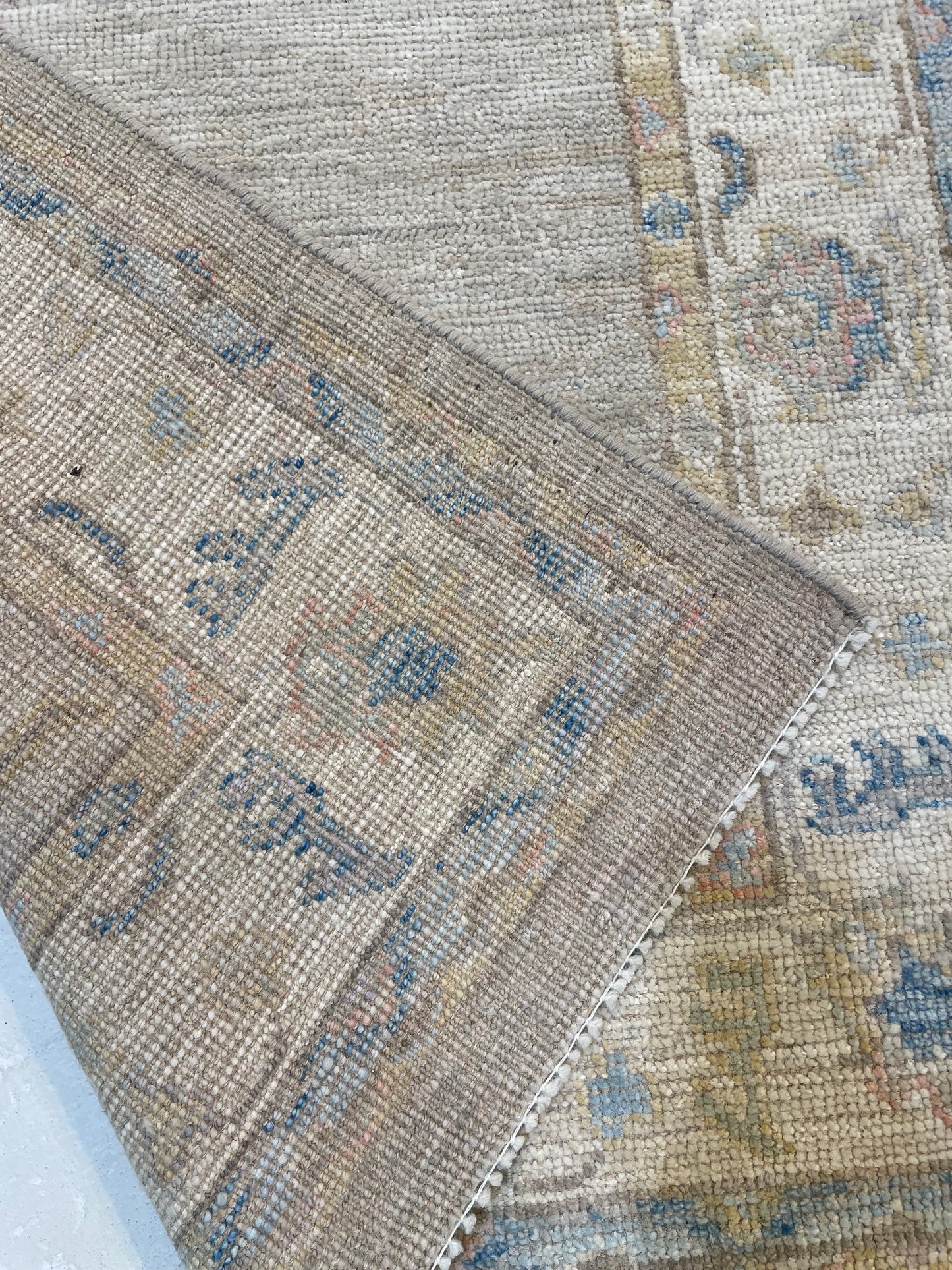Hand-Knotted Wool Runner Turkish Oushak 2'6" x 9'9"