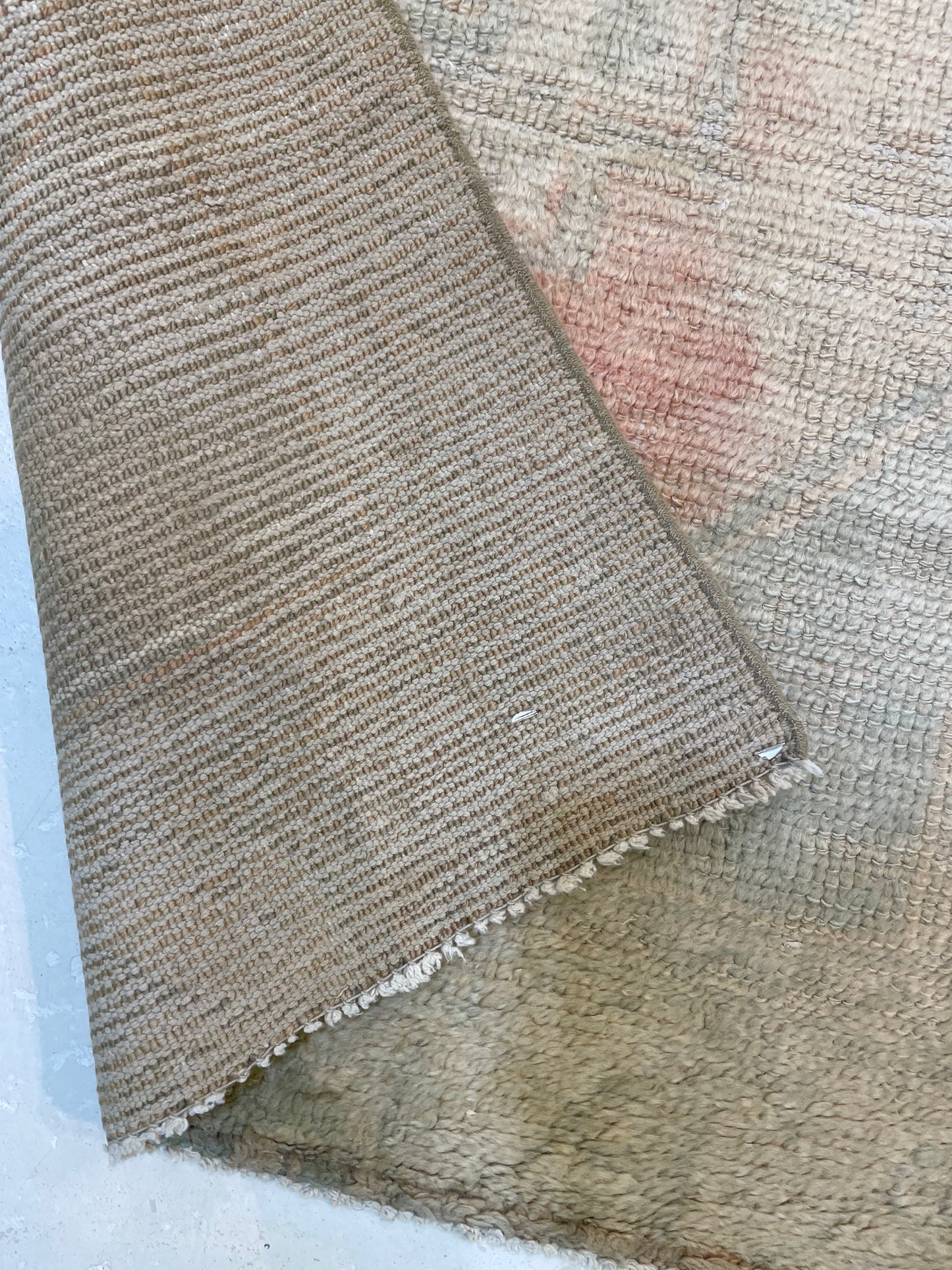 Hand-Knotted Wool Runner Turkish Oushak 2'7" x 9'7"