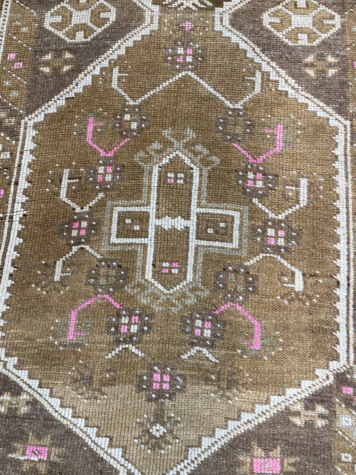 Hand-Knotted Wool Runner Turkish Oushak 3'6" x 11'4"