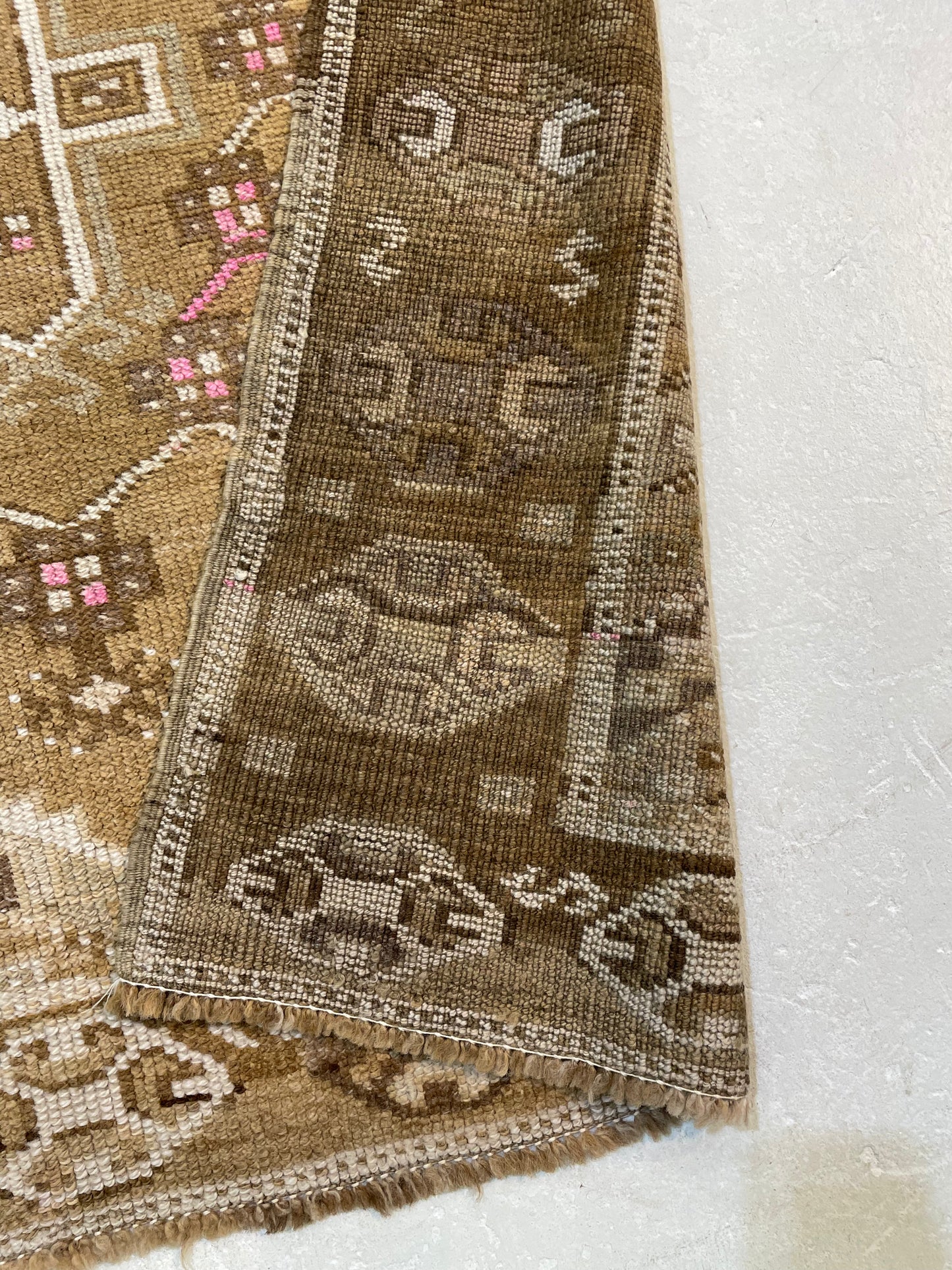 Hand-Knotted Wool Runner Turkish Oushak 3'6" x 11'4"