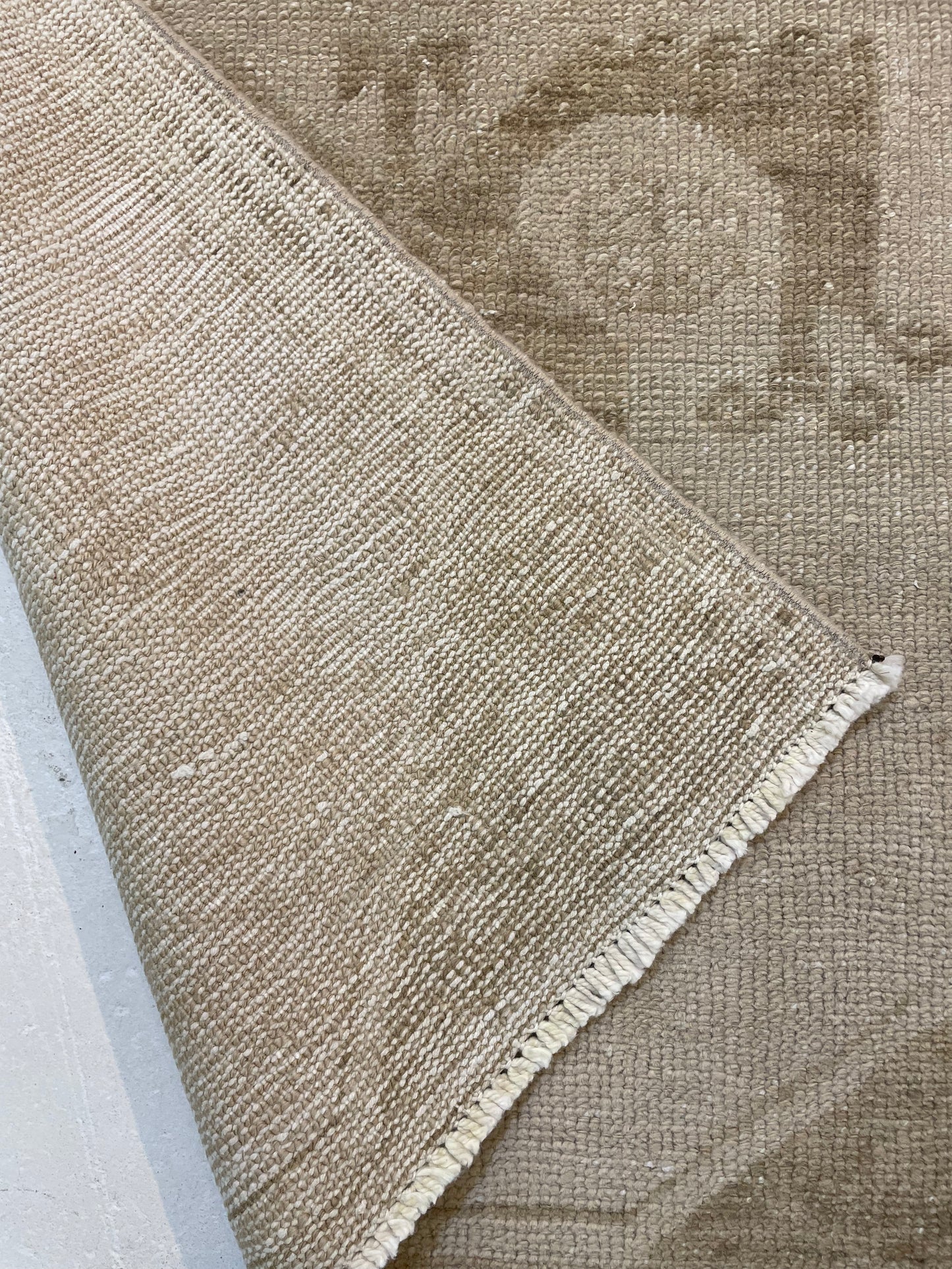 Hand-Knotted Wool Runner Turkish Oushak 2'7" x 12'6"