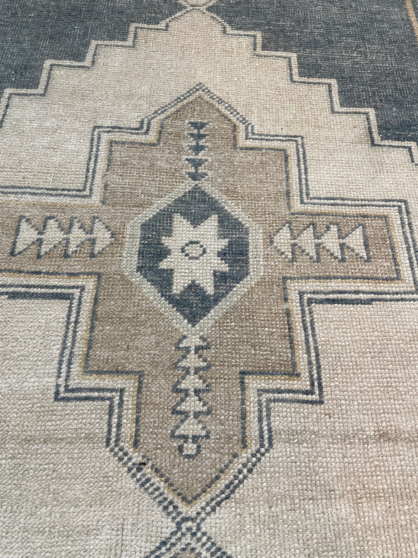 Hand-Knotted Wool Runner Turkish Oushak 2'10" x 11'8"