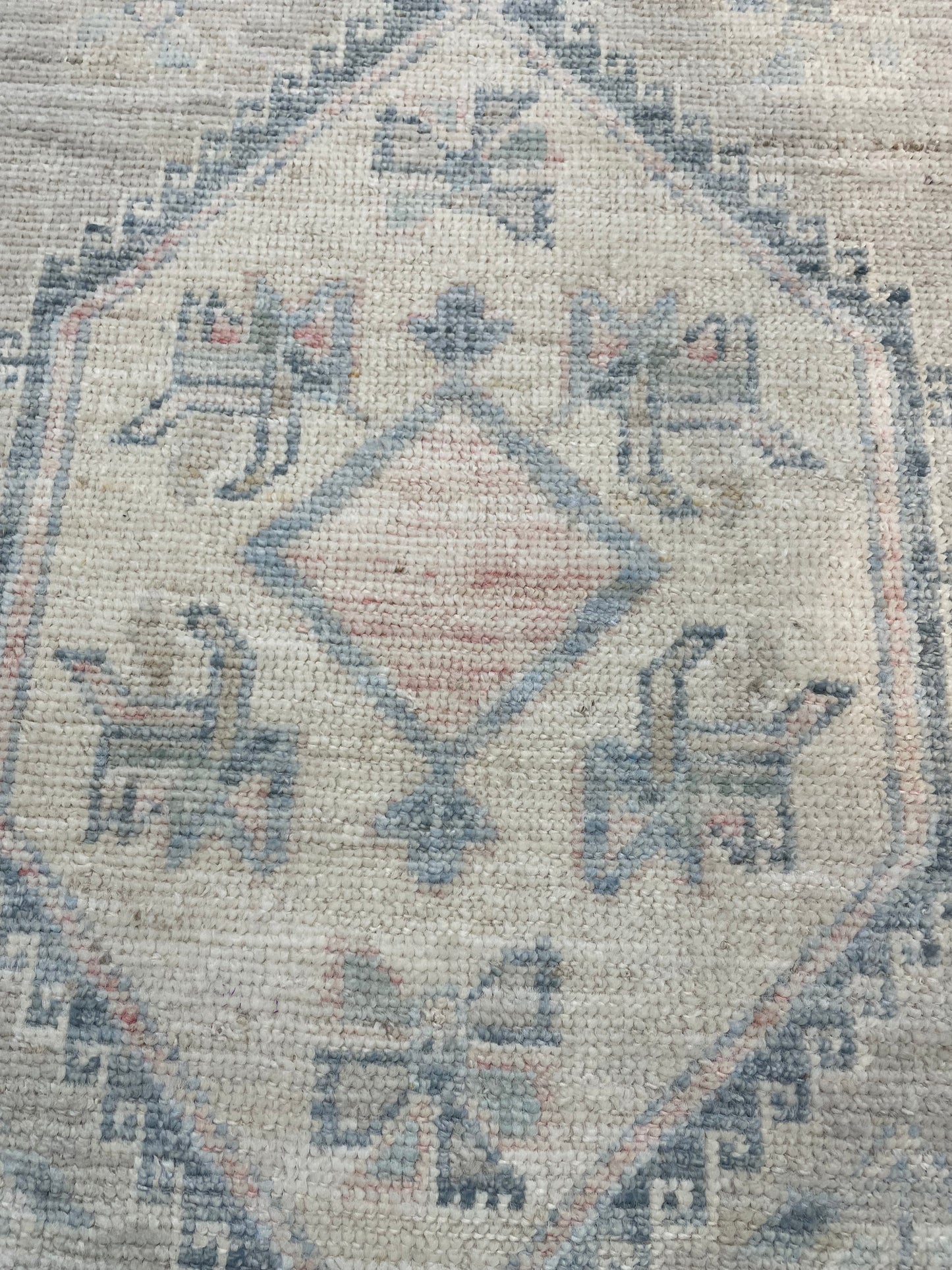 Hand-Knotted Wool Runner Pakistan Oushak 2'10" x 10'8"