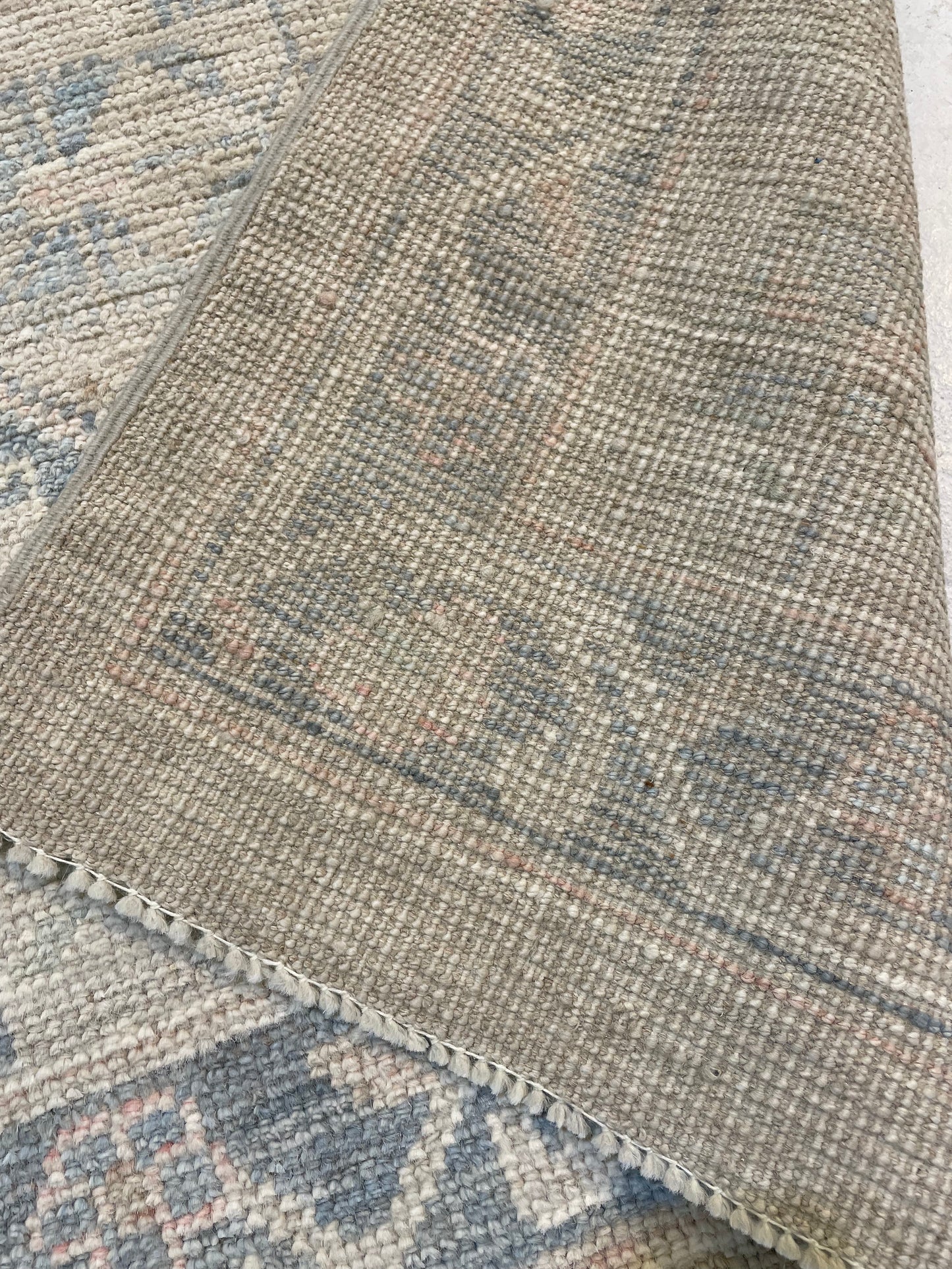 Hand-Knotted Wool Runner Pakistan Oushak 2'10" x 10'8"