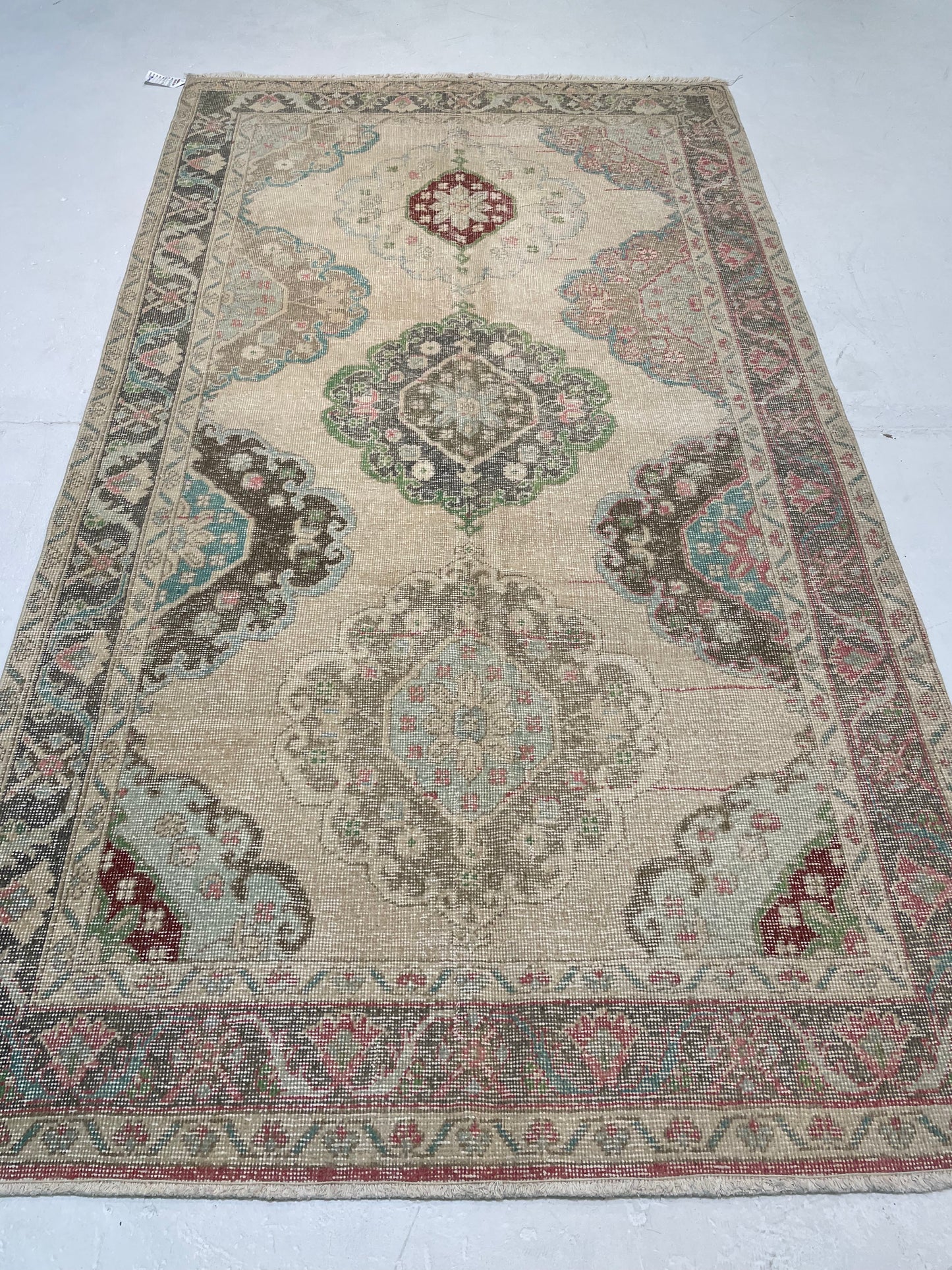 Hand-Knotted Wool Area Rug Turkish Oushak 4'8" x 8'4"